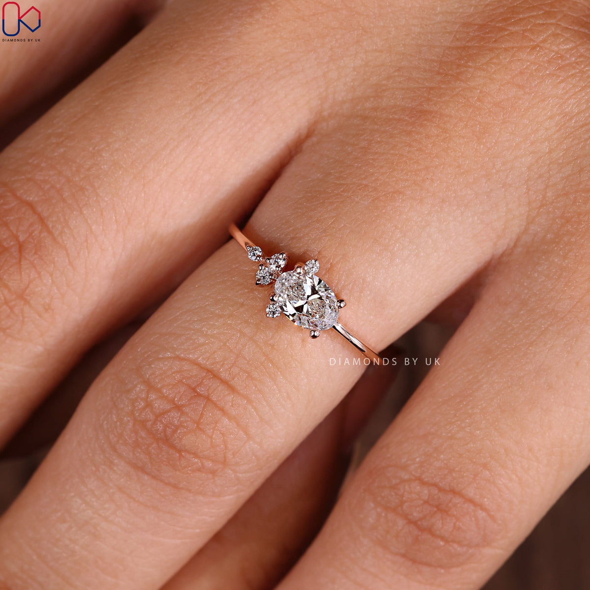 Oval Diamond East West Engagement Ring