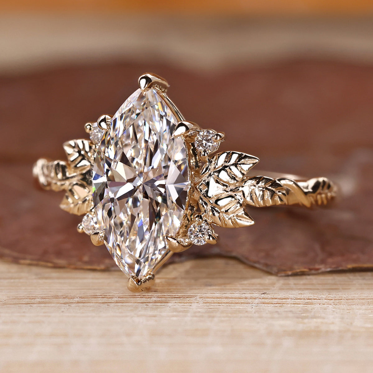 Art Deco Marquise Cut Diamond Ring with Five Stone Style