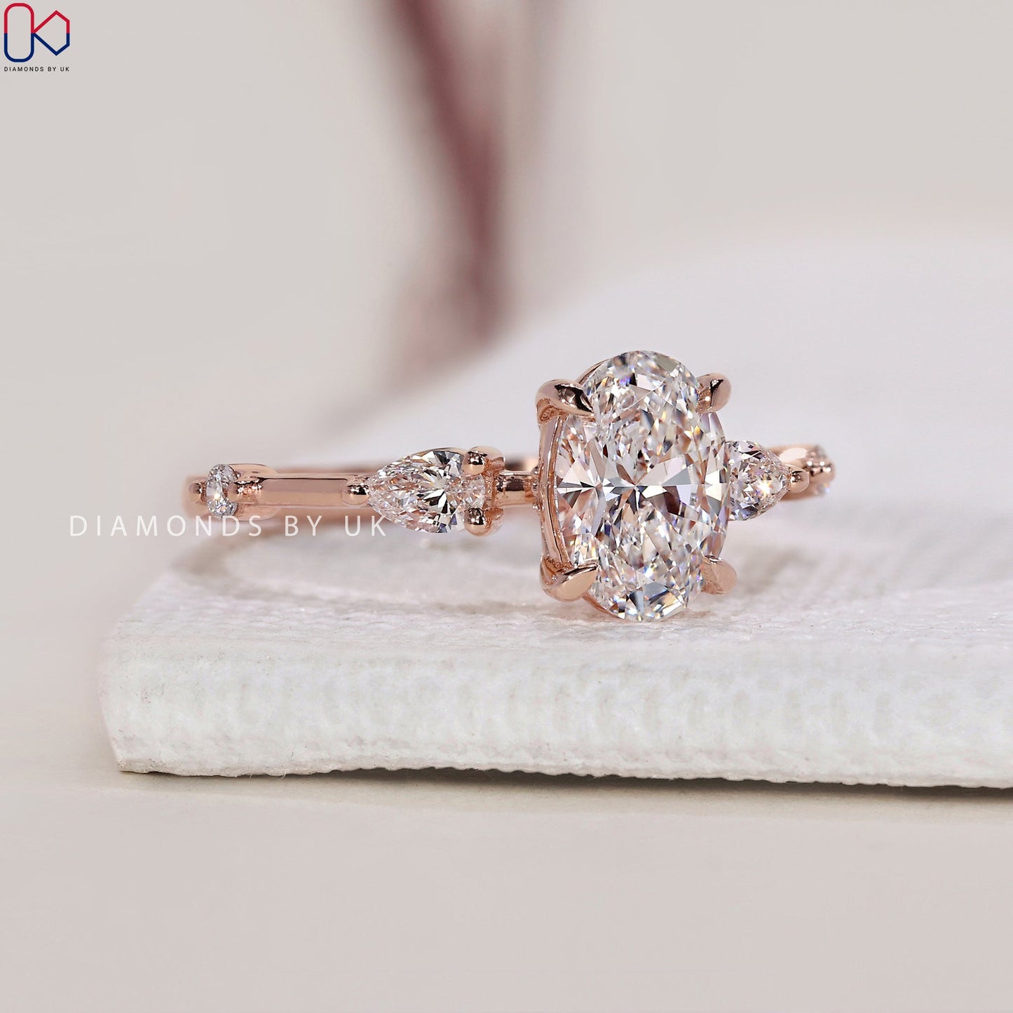 Oval Shaped Engagement Ring - Distance Pave