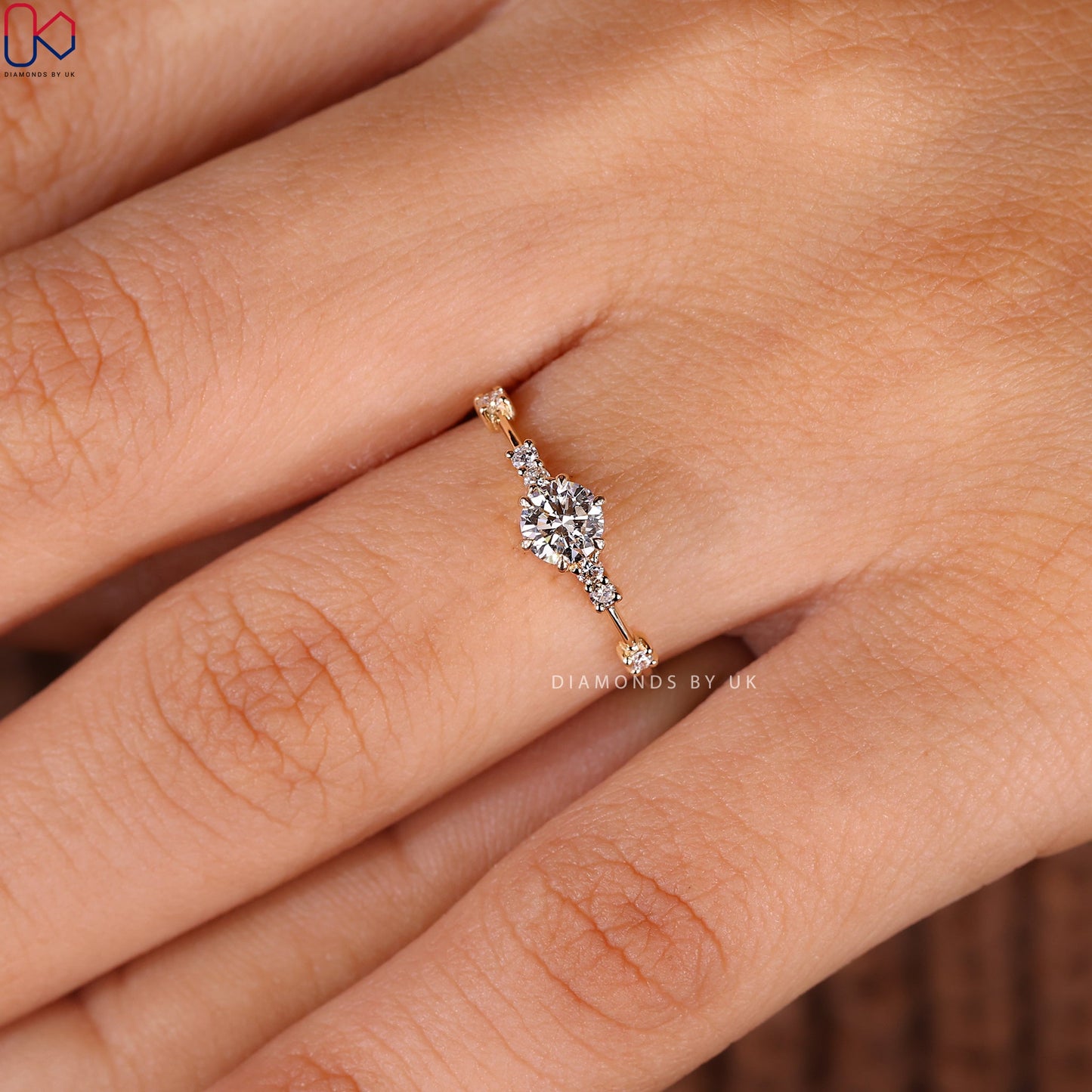 Round Cut Yellow Gold Diamond Ring