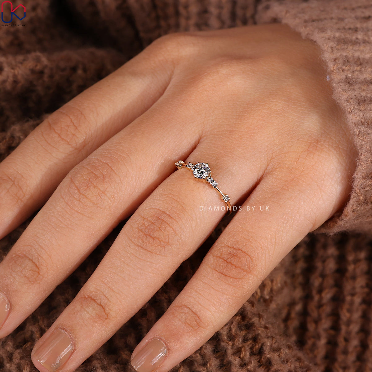 Round Cut Yellow Gold Diamond Ring