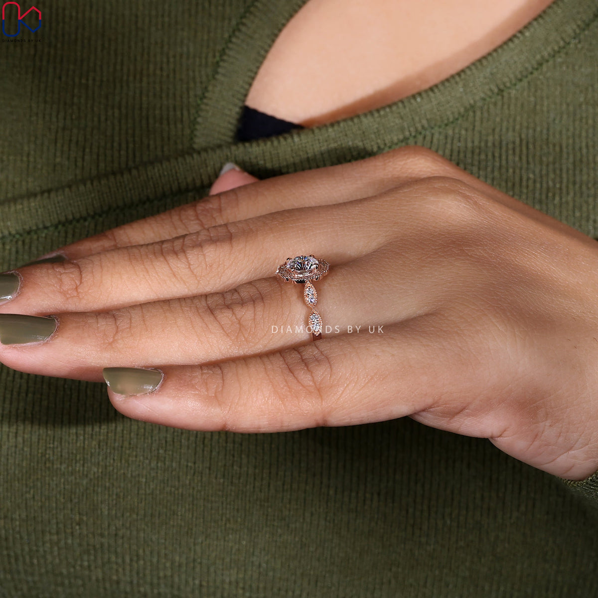 Rose Gold Engagement Ring With Round Diamond