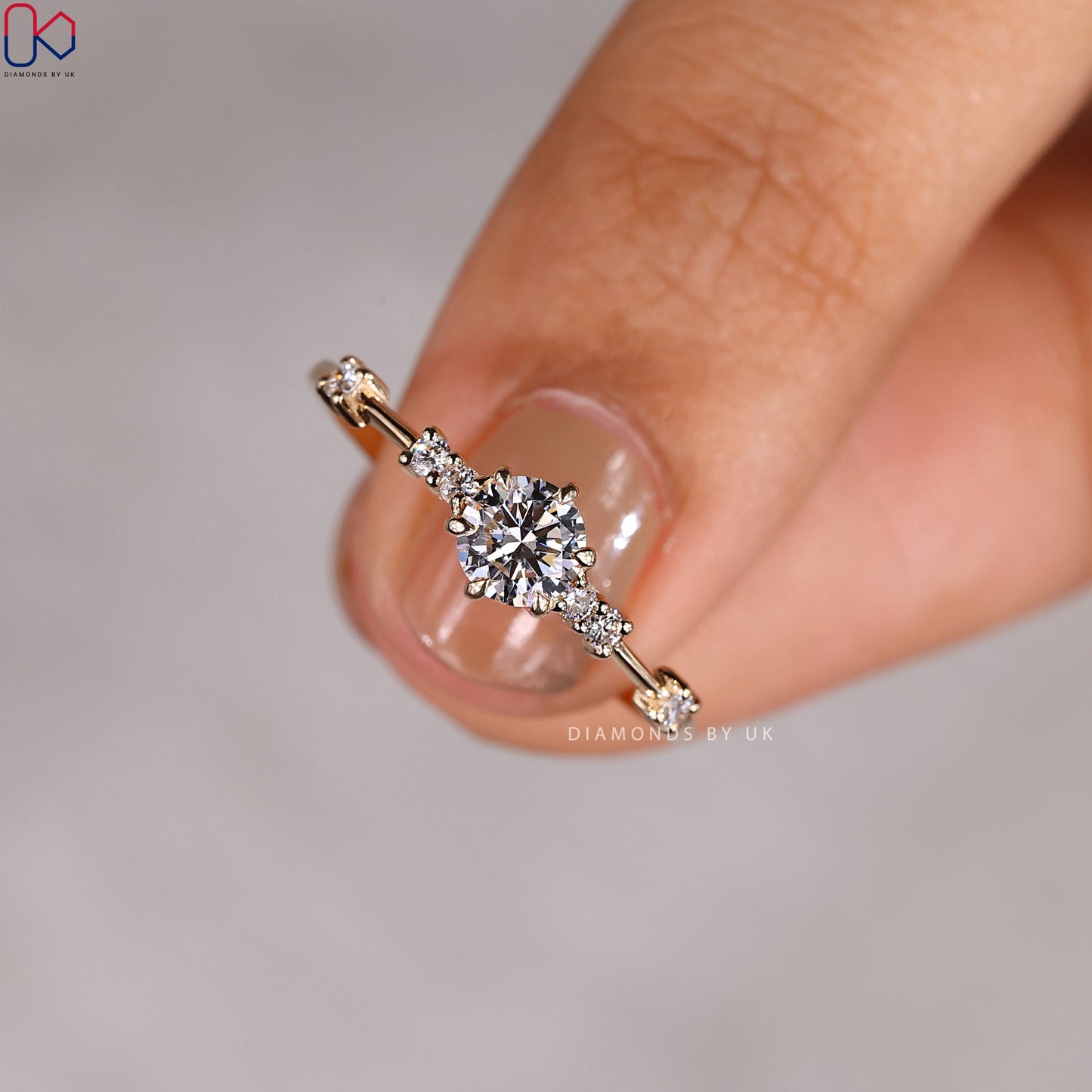 Round Cut Yellow Gold Diamond Ring