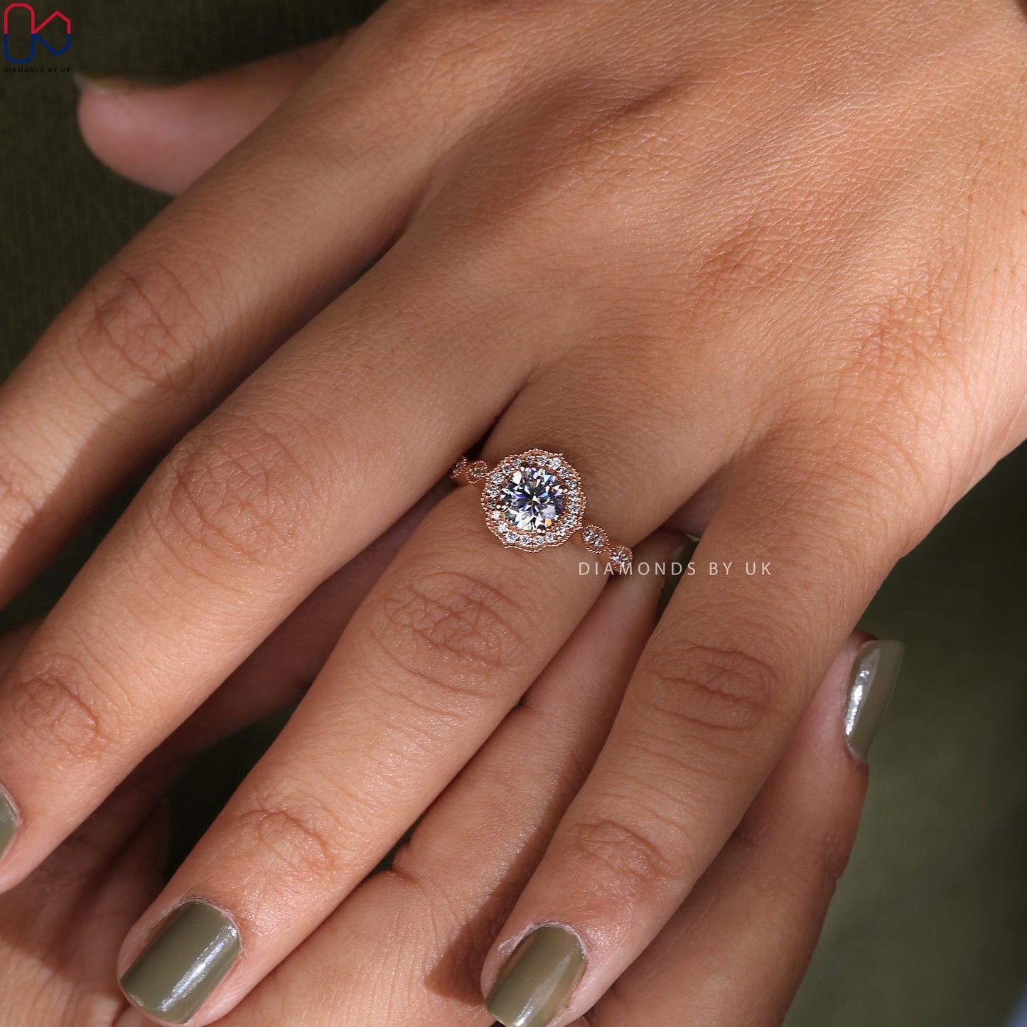 Rose Gold Engagement Ring With Round Diamond