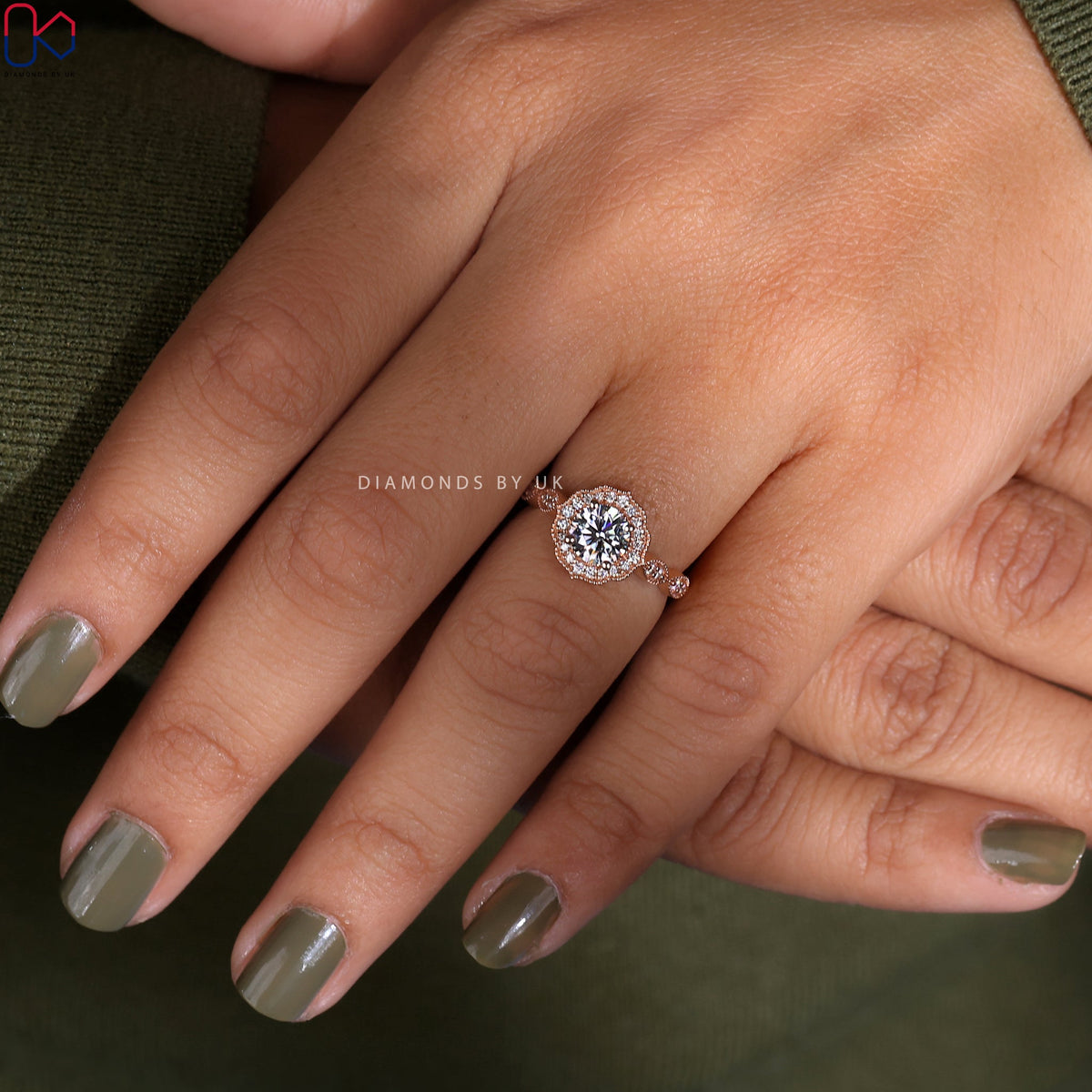 Rose Gold Engagement Ring With Round Diamond