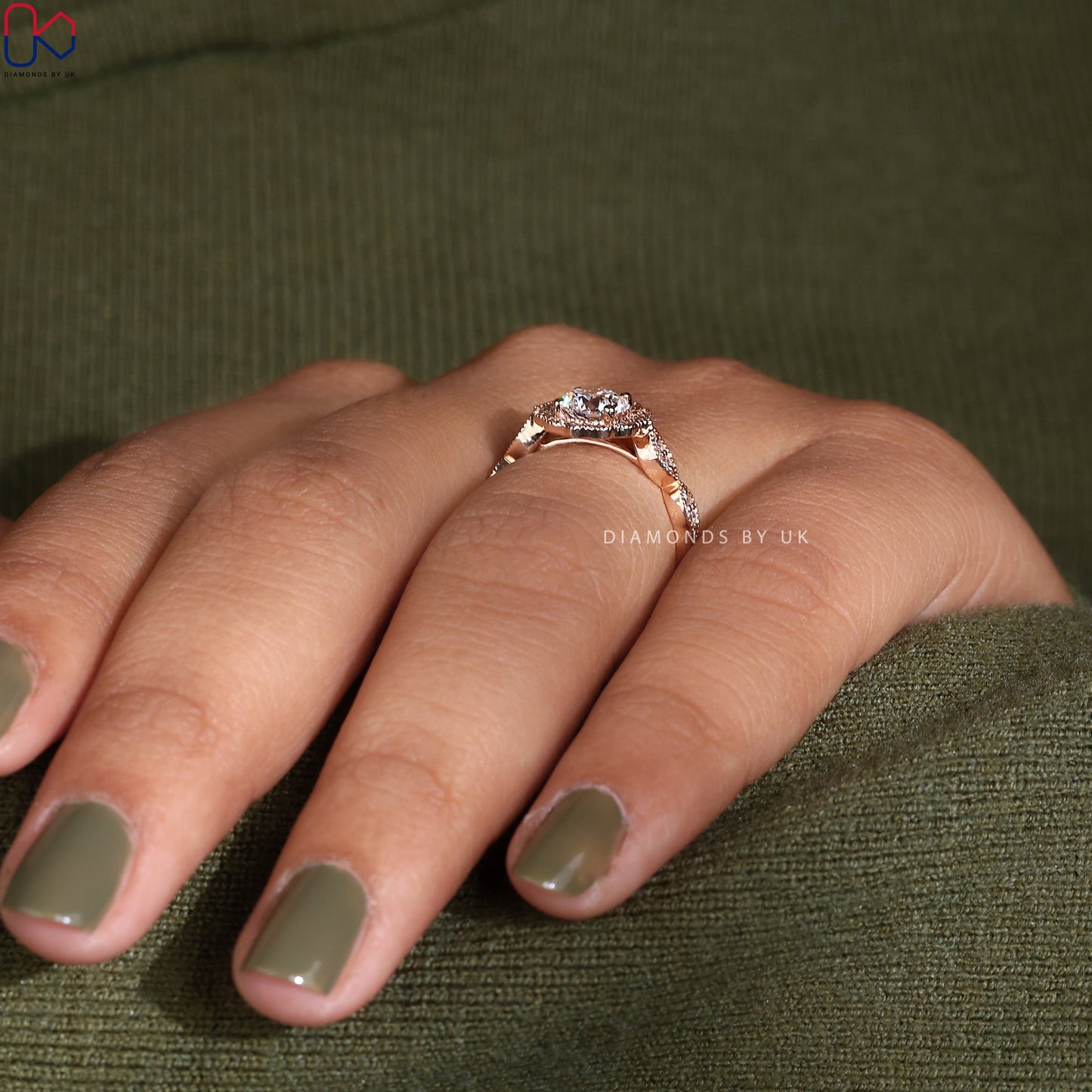 Rose Gold Engagement Ring With Round Diamond
