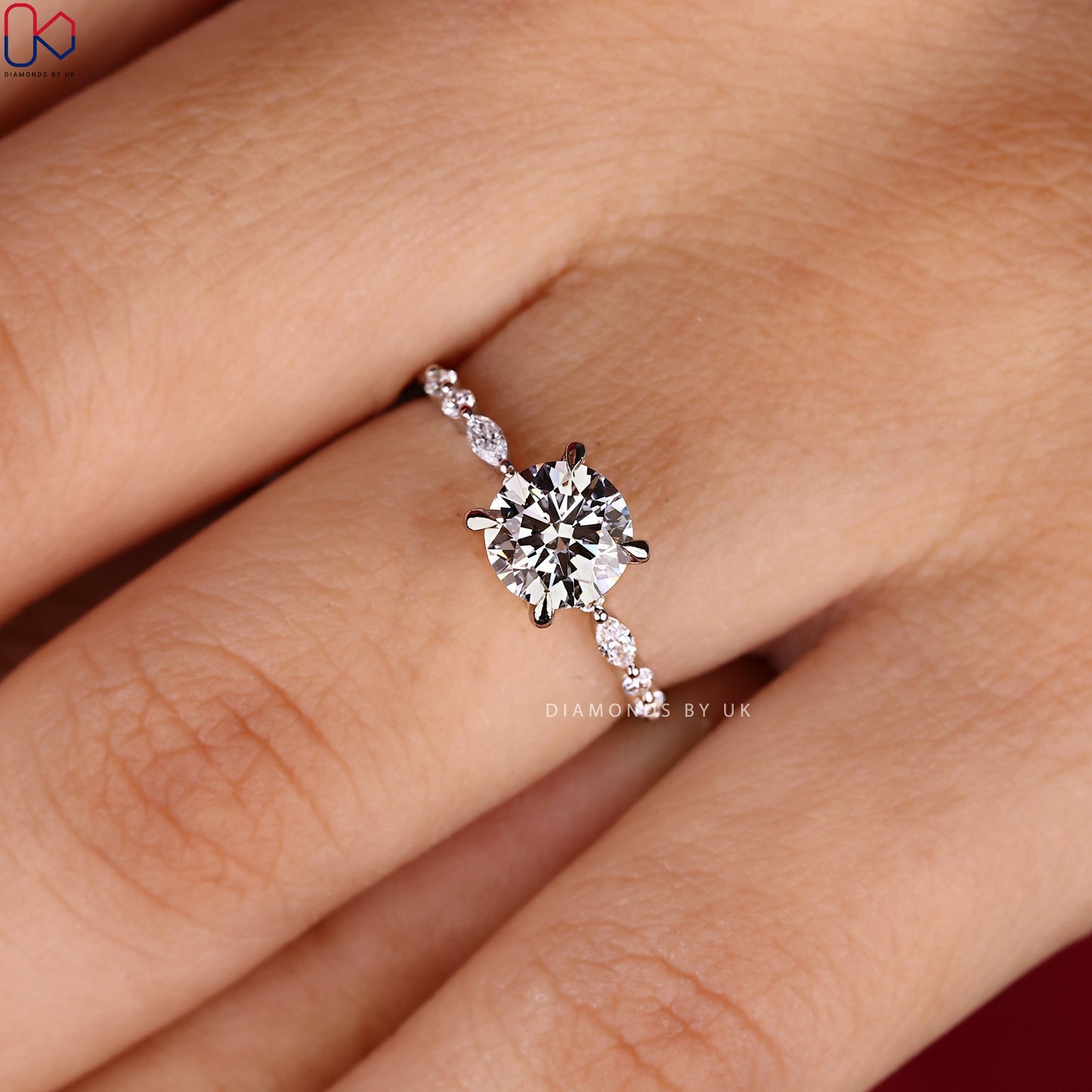 White Gold Round Engagement Ring