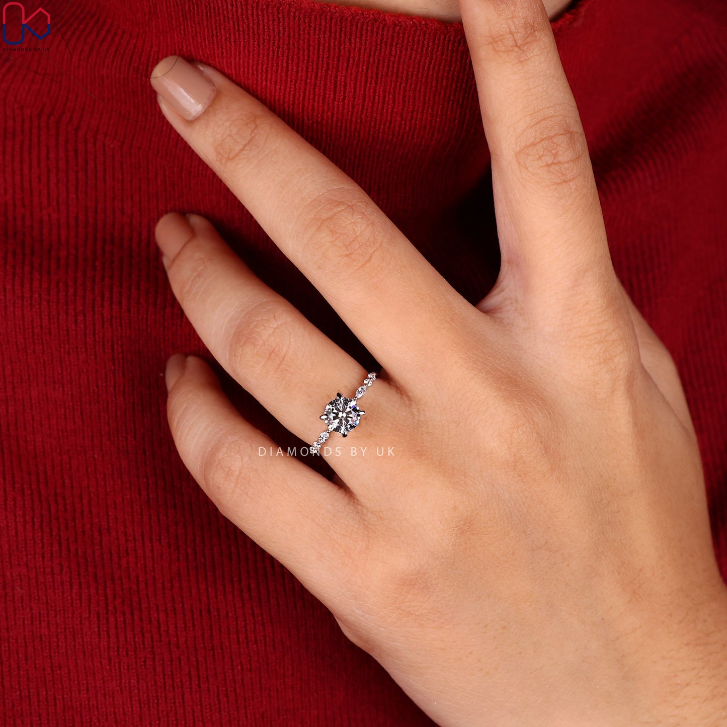 White Gold Round Engagement Ring