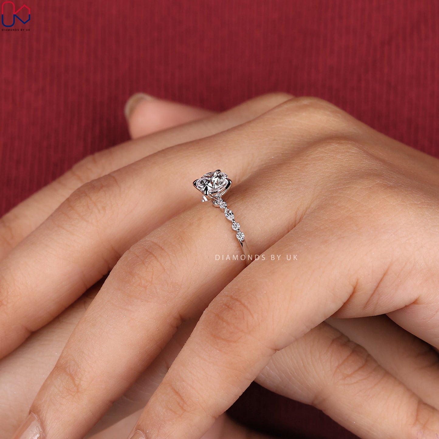 White Gold Round Engagement Ring