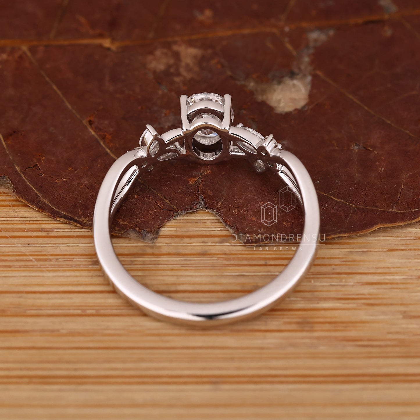 Nature Inspired Oval Diamond Engagement Ring