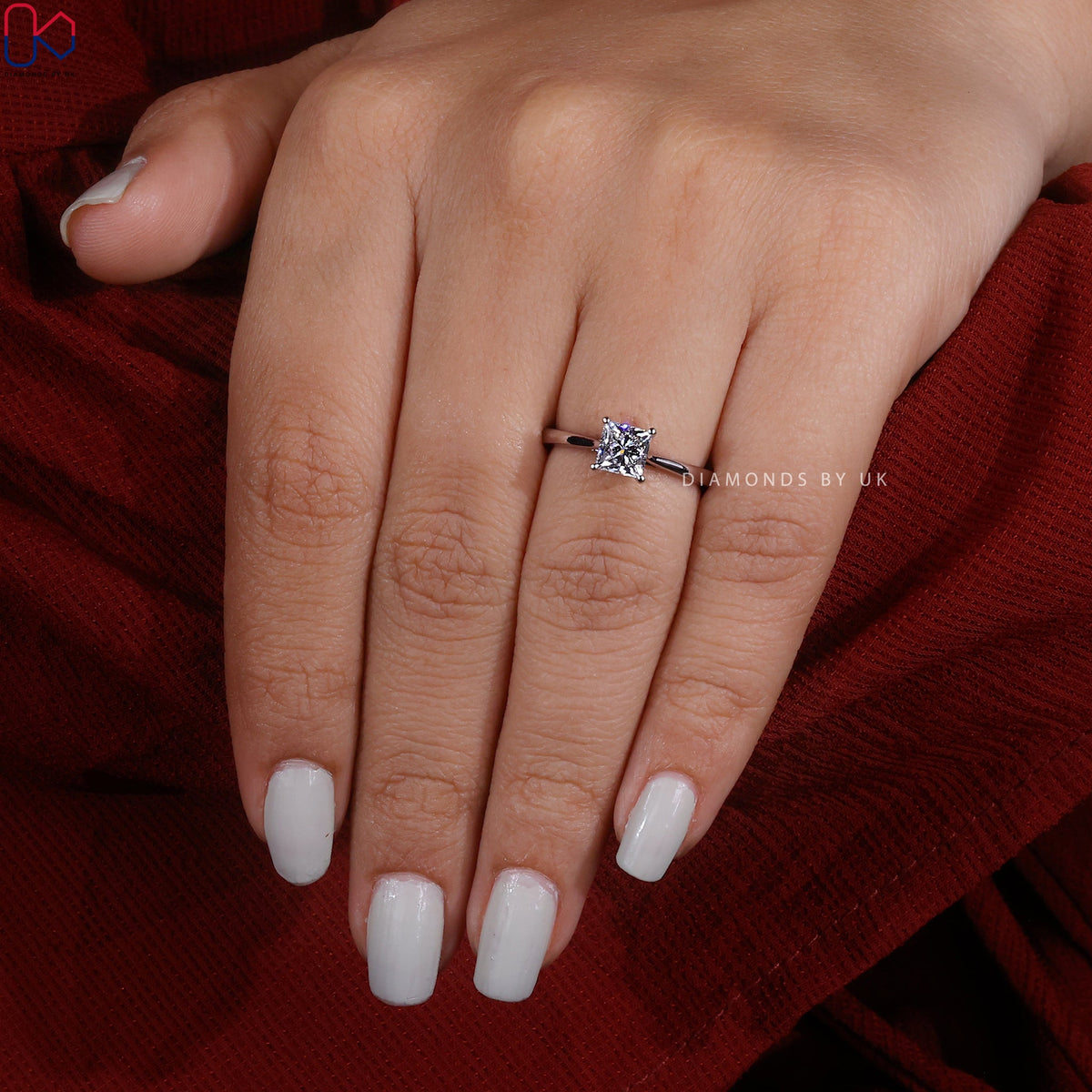 Princess Cut Engagement Ring In Solitaire Style