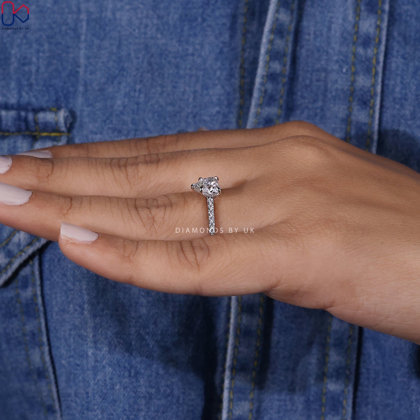 Heart Diamond Ring In Pave Setting