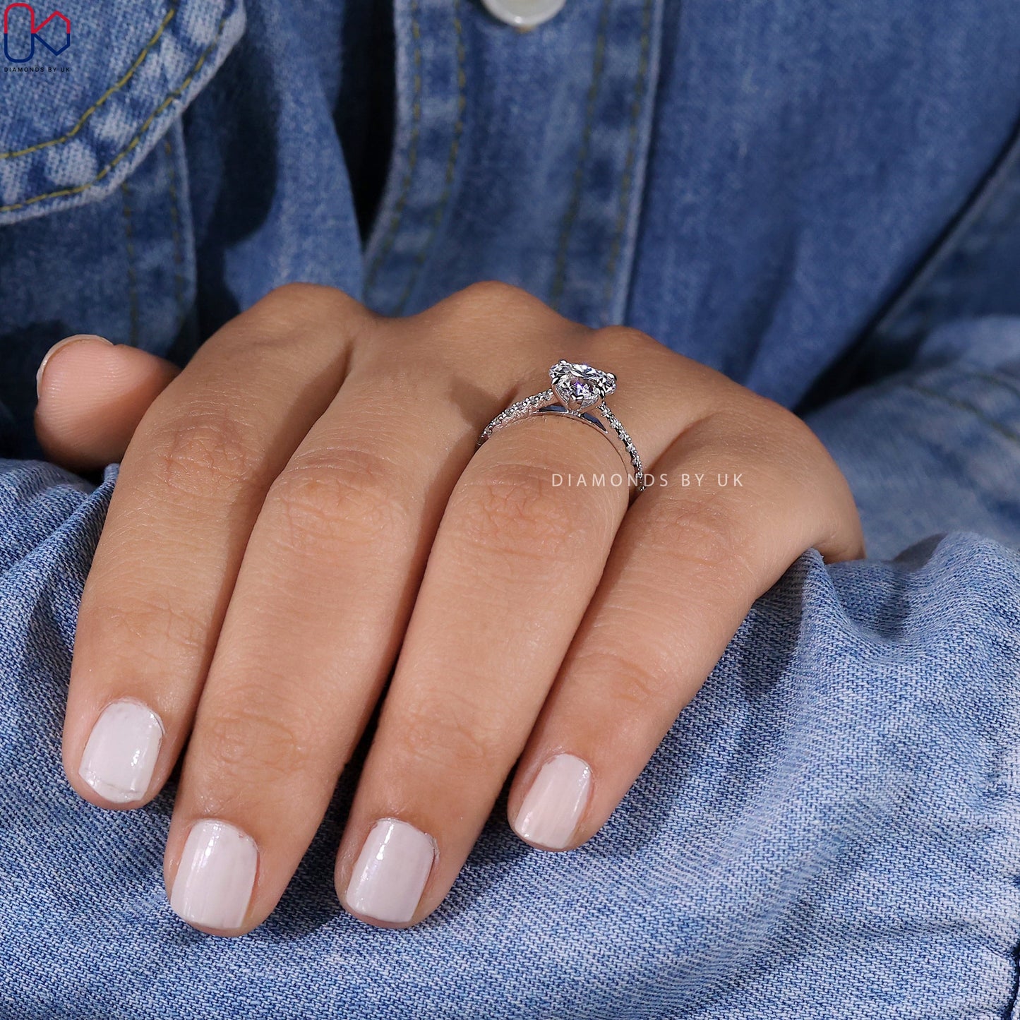 Heart Diamond Ring In Pave Setting