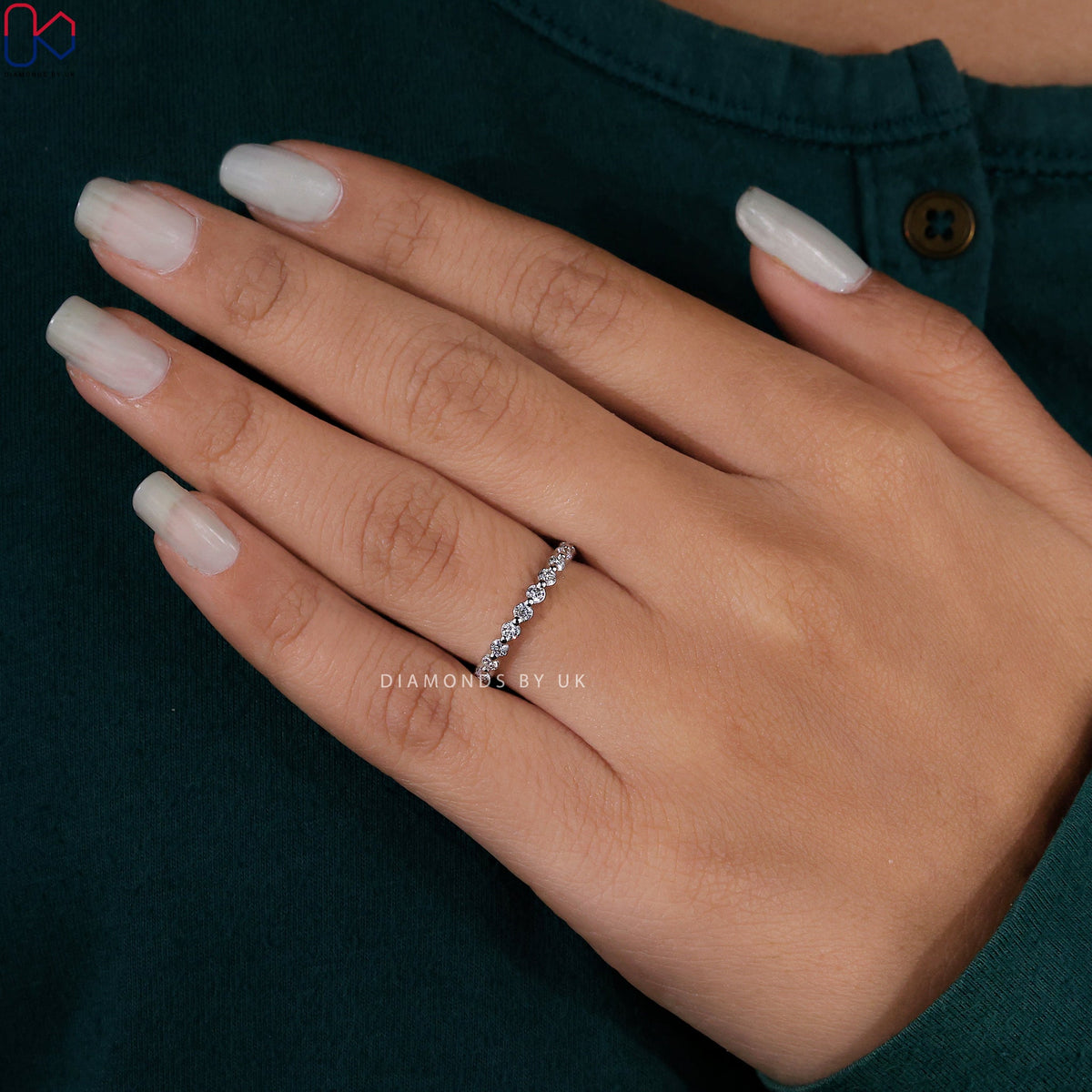 Half Eternity Wedding Band - Round Diamonds