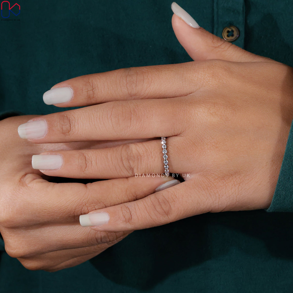 Half Eternity Wedding Band - Round Diamonds