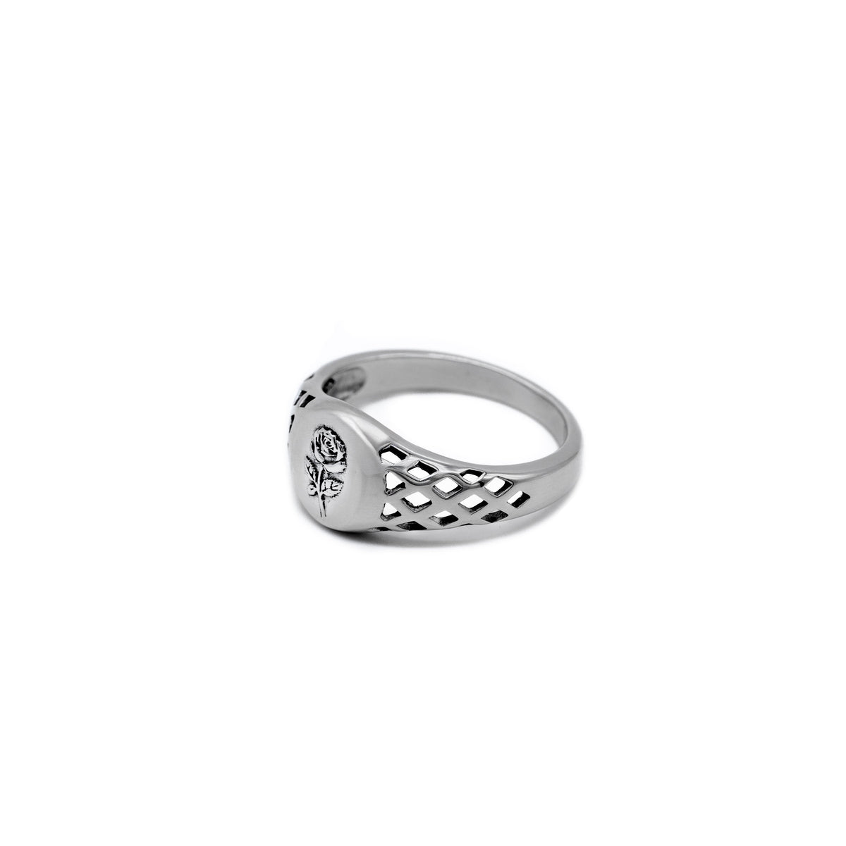 Silver Rose Sovereign Ring