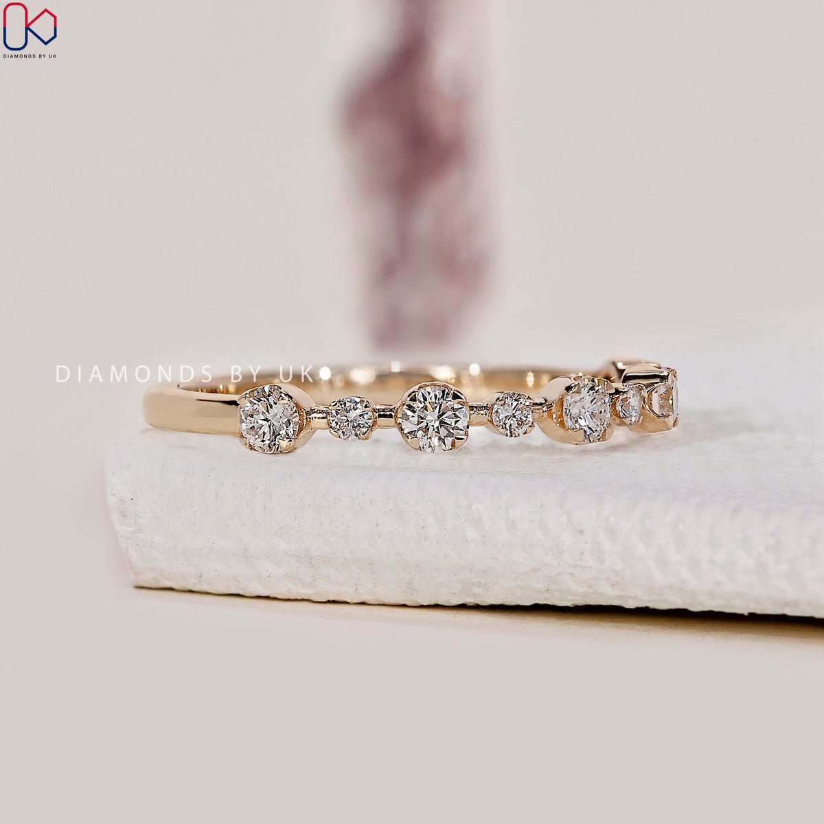 Yellow Gold Shared Prong Diamond Band