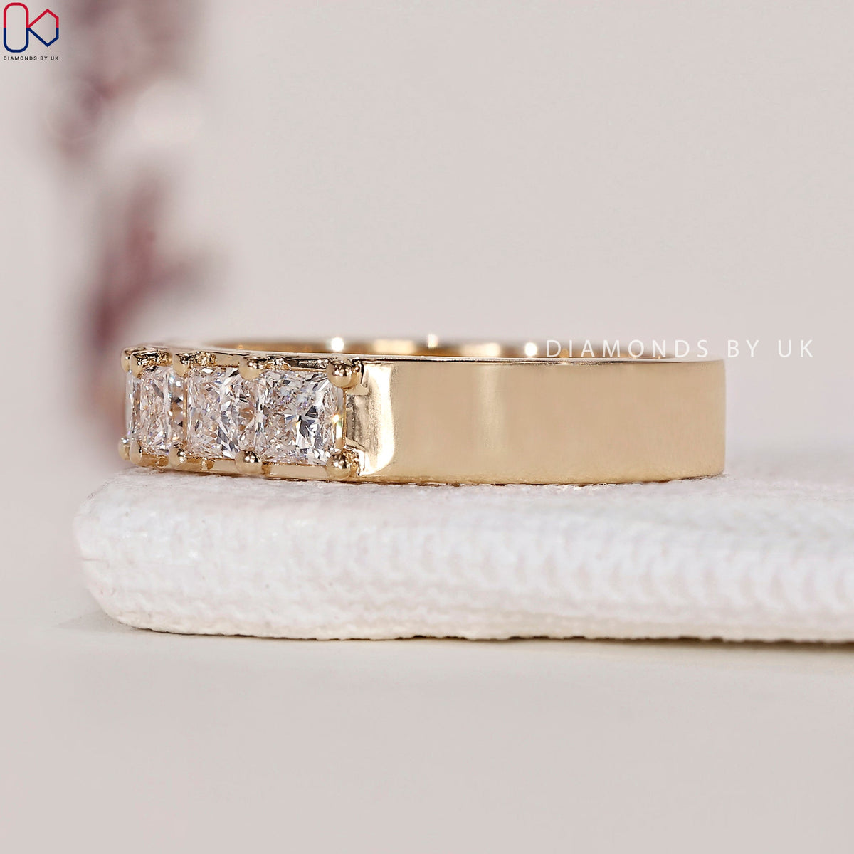 Princess Cut Eternity Band – Half Eternity Style