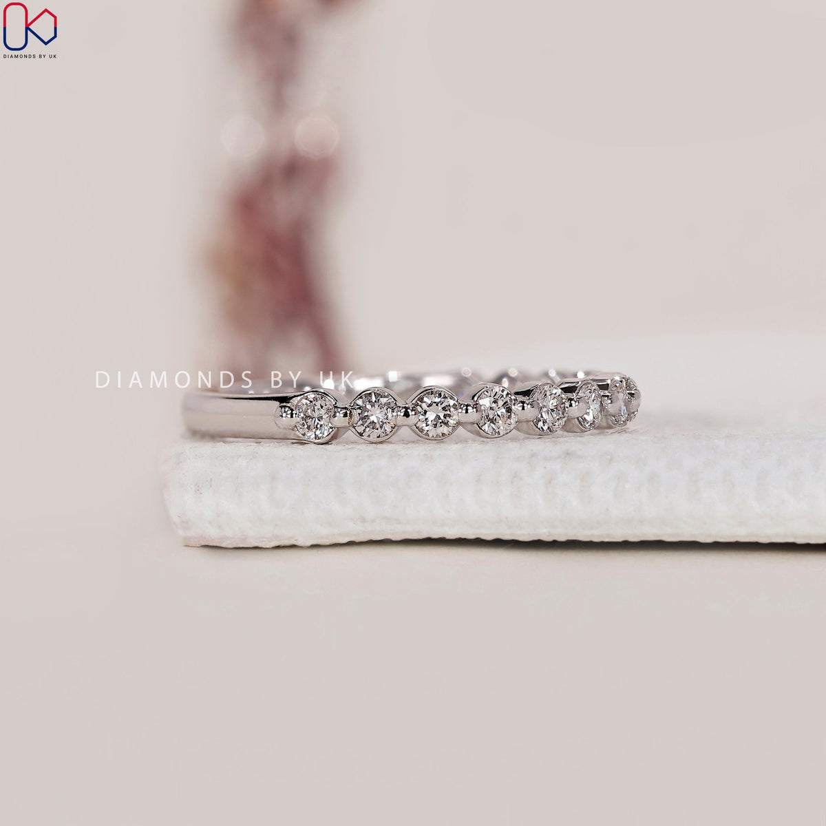 Half Eternity Wedding Band - Round Diamonds