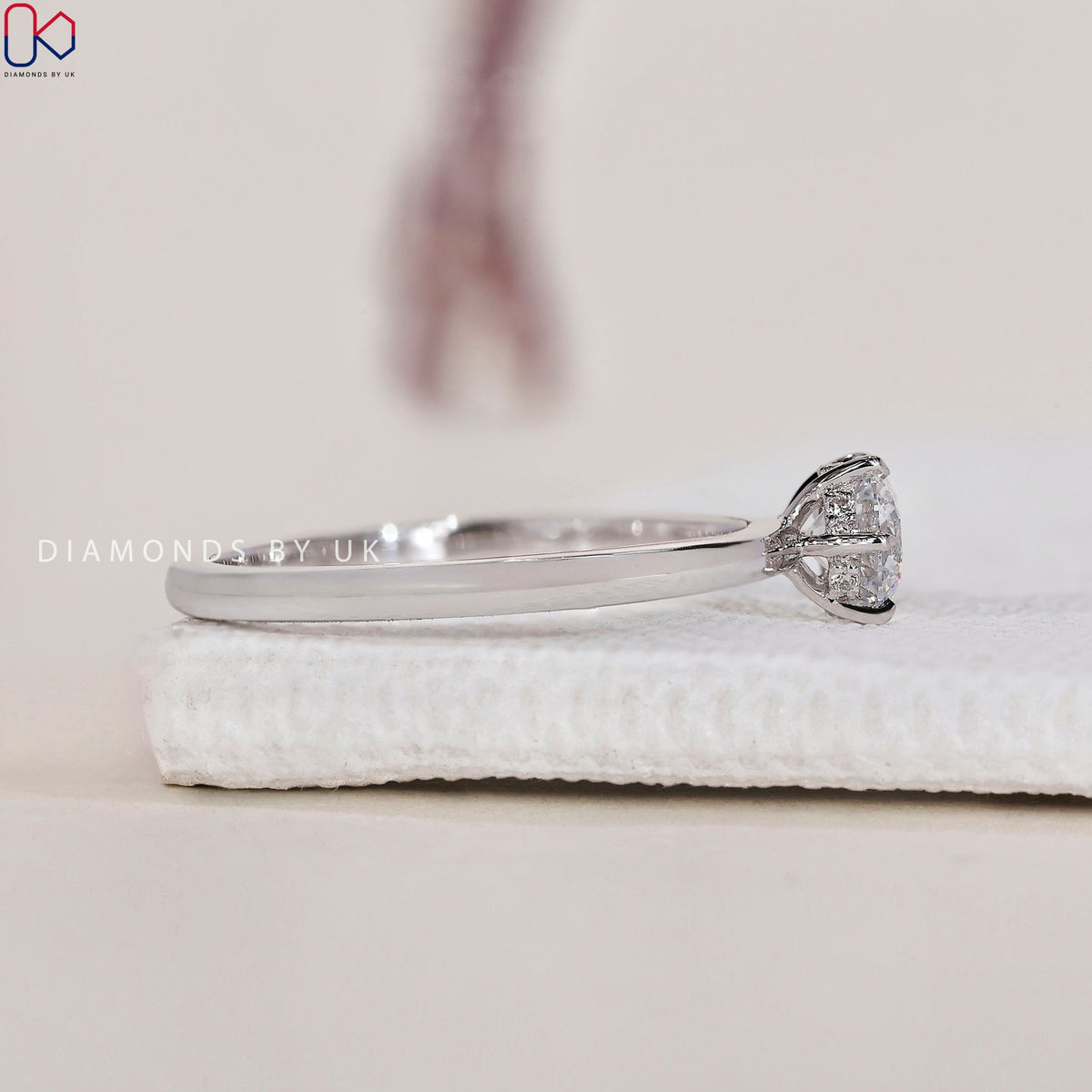 Hidden Halo Round Solitaire Engagement Ring