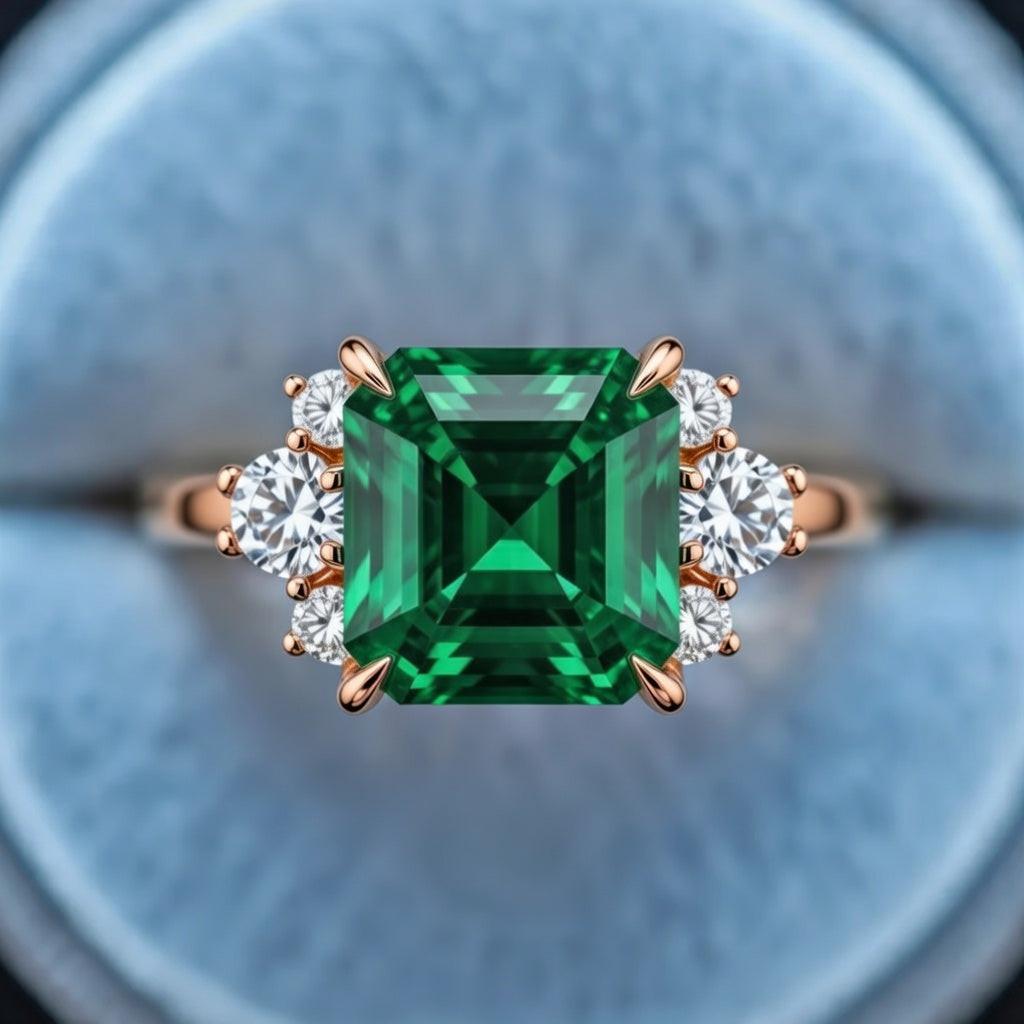 Helena’s Cypress | Asscher Cut Emerald Engagement Ring