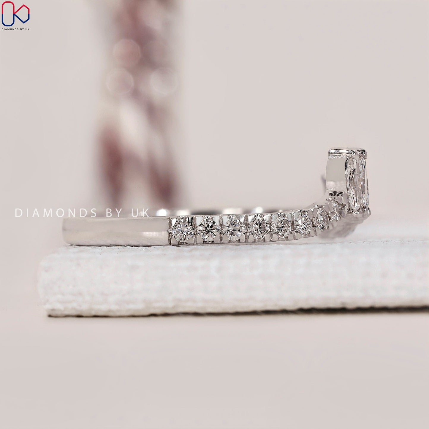 Tiara Wedding Band - Marquise and Round Diamonds
