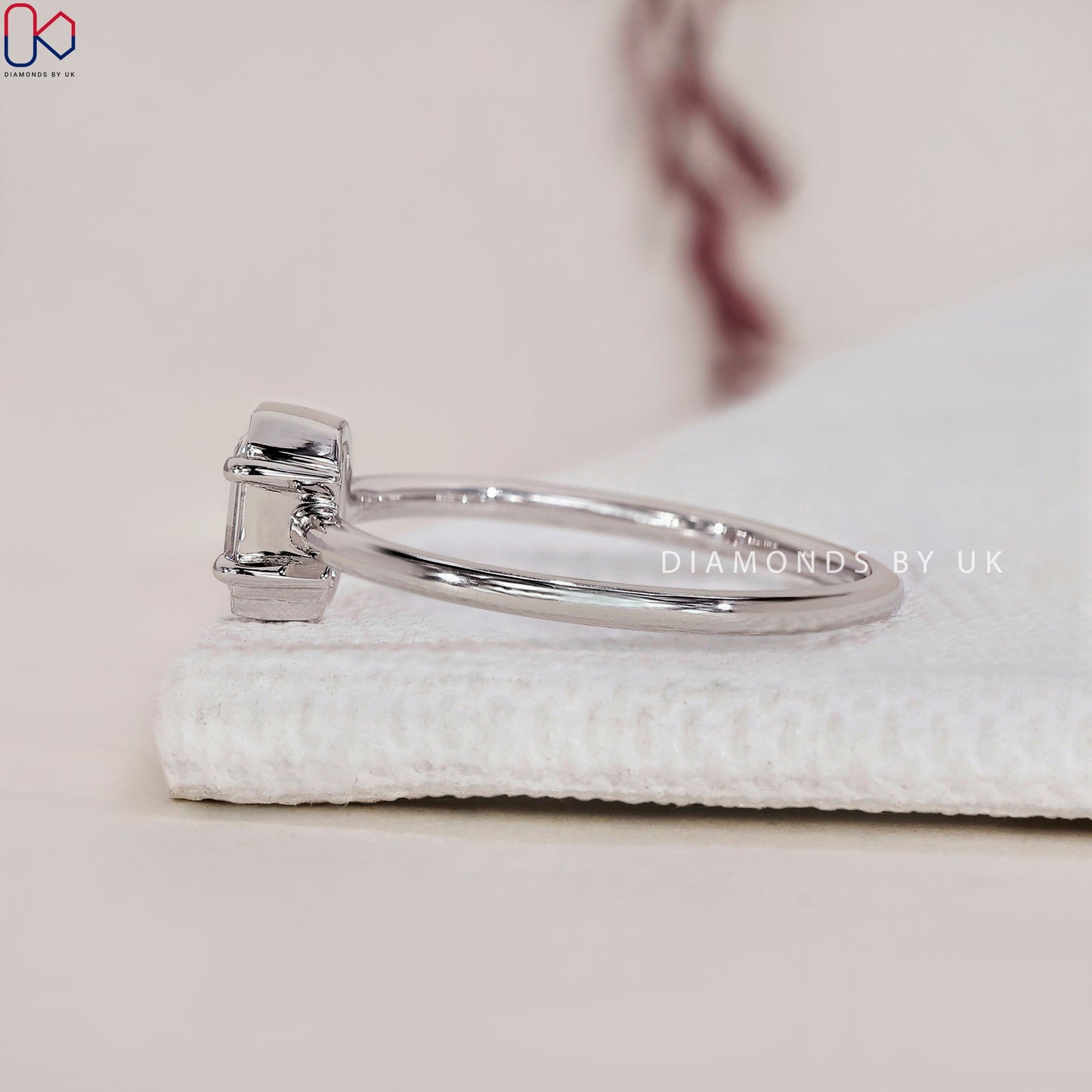 2 Stone Diamond Ring - Round and Emerald Cut