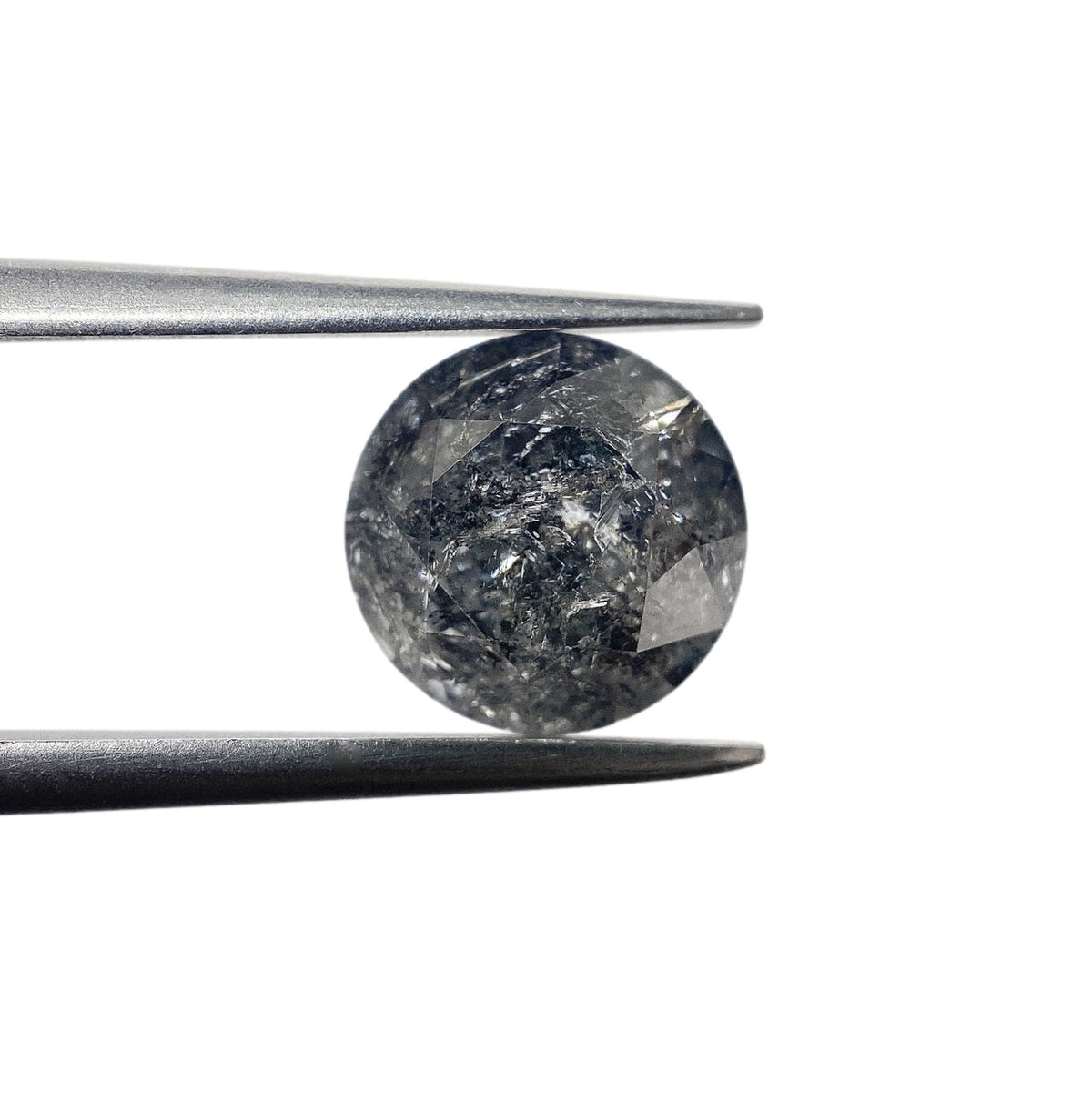 2.27ct | Salt & Pepper Round Shape Brilliant Cut Diamond