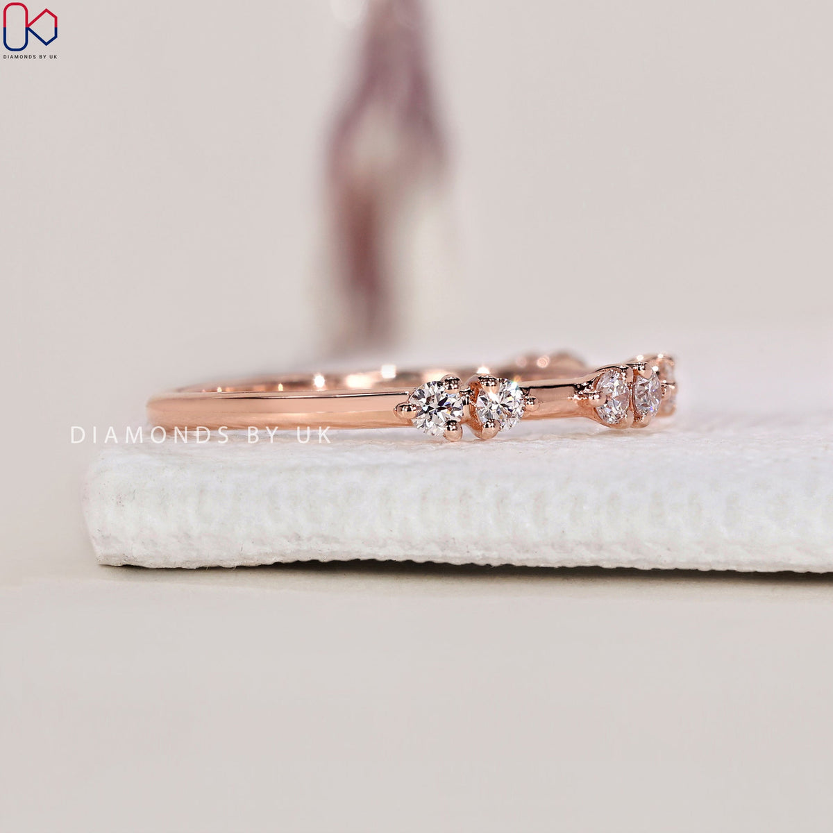 Round Diamond Wedding Band – Distance Pave Style