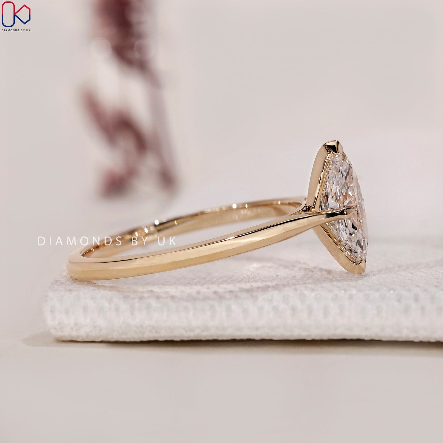 Dutch Marquise Engagement Ring - Pinched Shank Solitaire