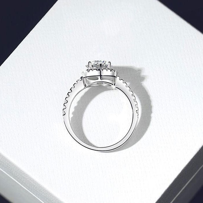Luxury 1.2 Carat D Round Cut Color Moissanite Sterling Silver Ring-Only size 7  Available