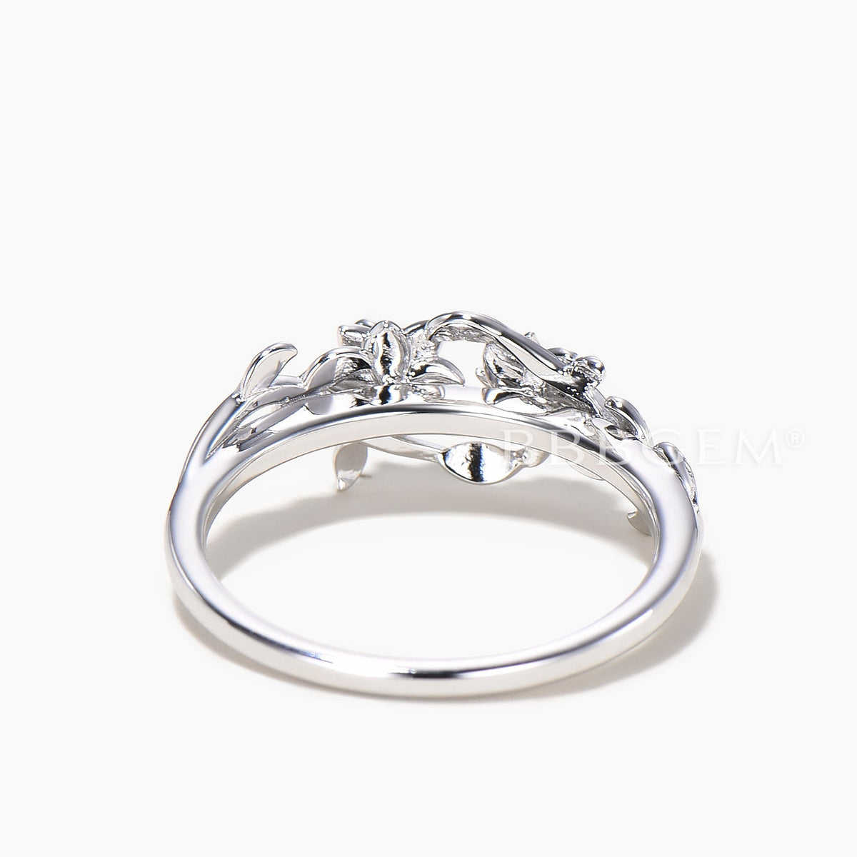 Round Cut Ruby Blue Topaz Floral Engagement Ring White Gold Toi et Moi Ring
