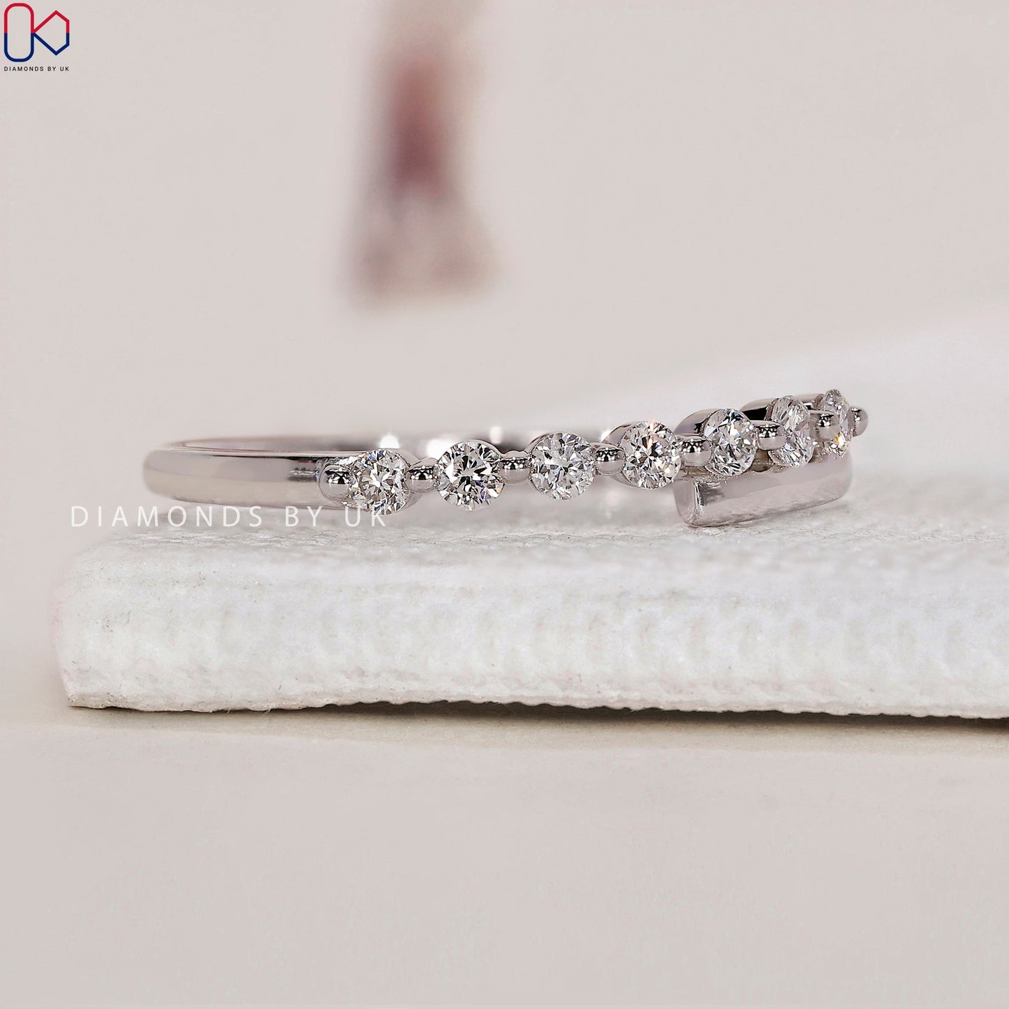 Bypass Wedding Band - Round Diamonds