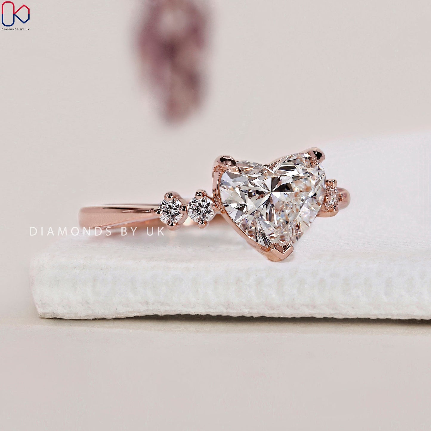 Heart Shaped Engagement Ring - Rose Gold