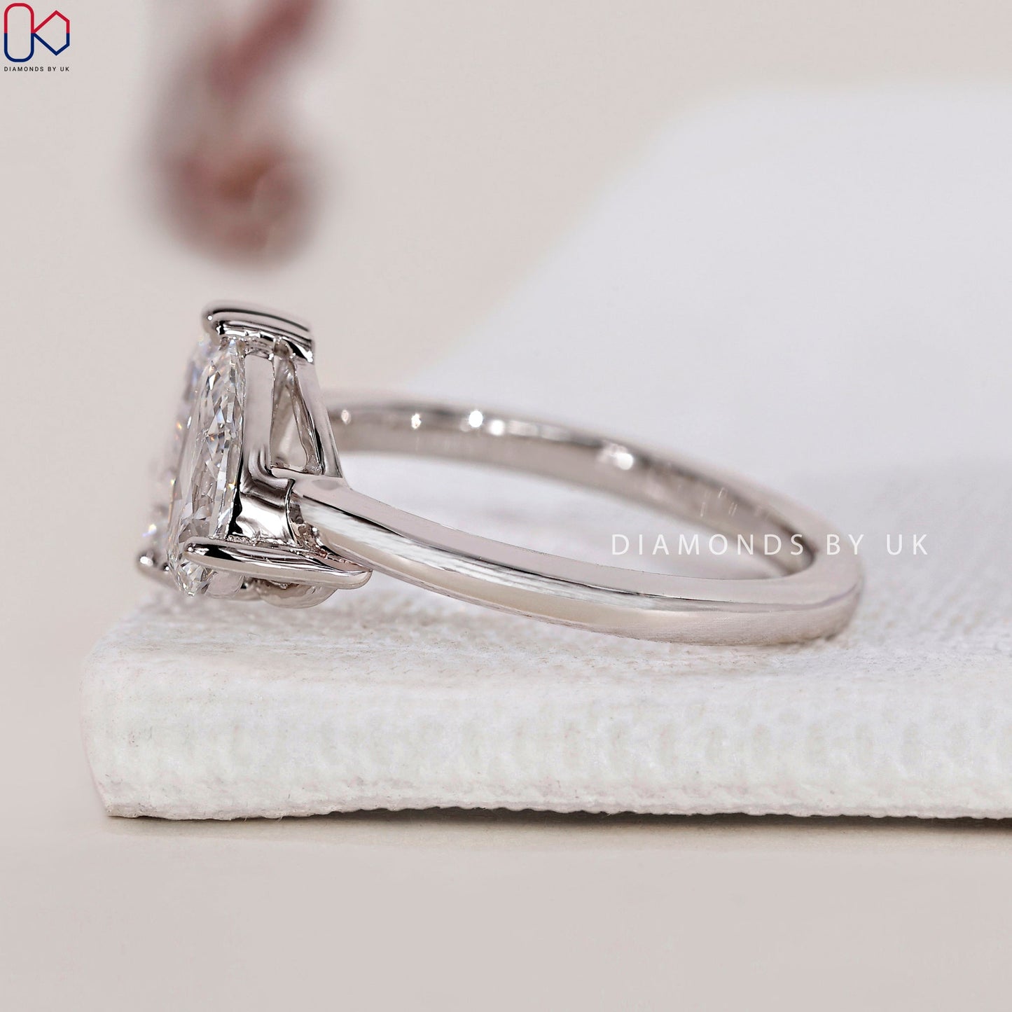 Toi et Moi Engagement Ring - Pear Diamond
