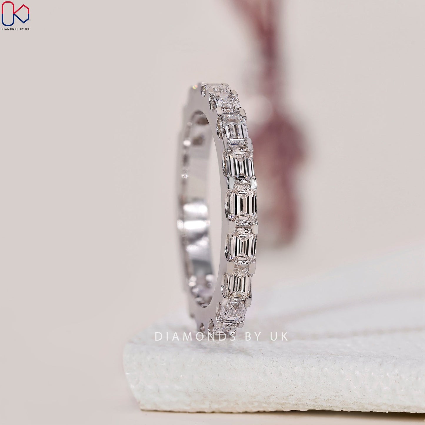 Emerald Cut Wedding Band - 3/4 Eternity
