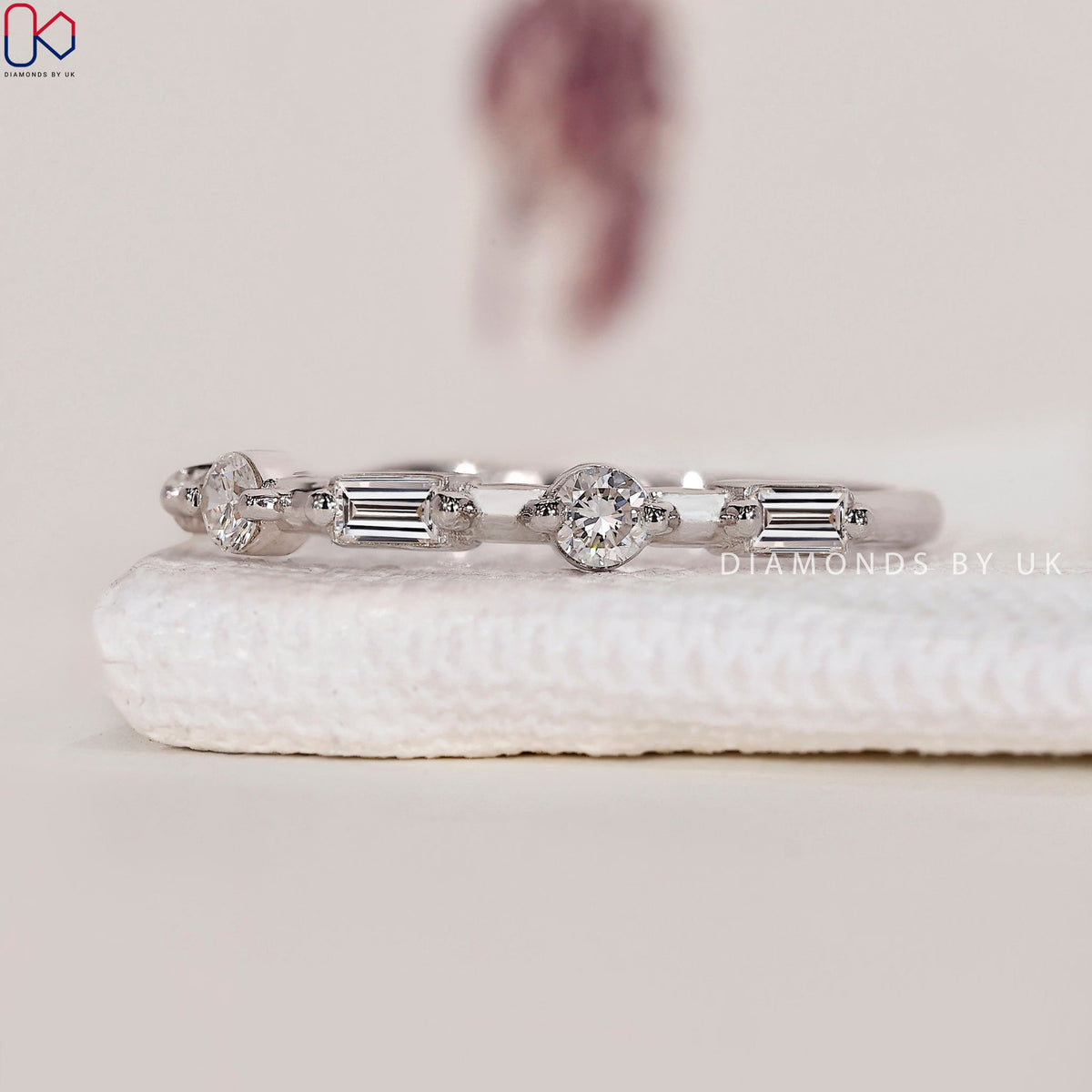 Baguette Diamond Wedding Band – Half Eternity