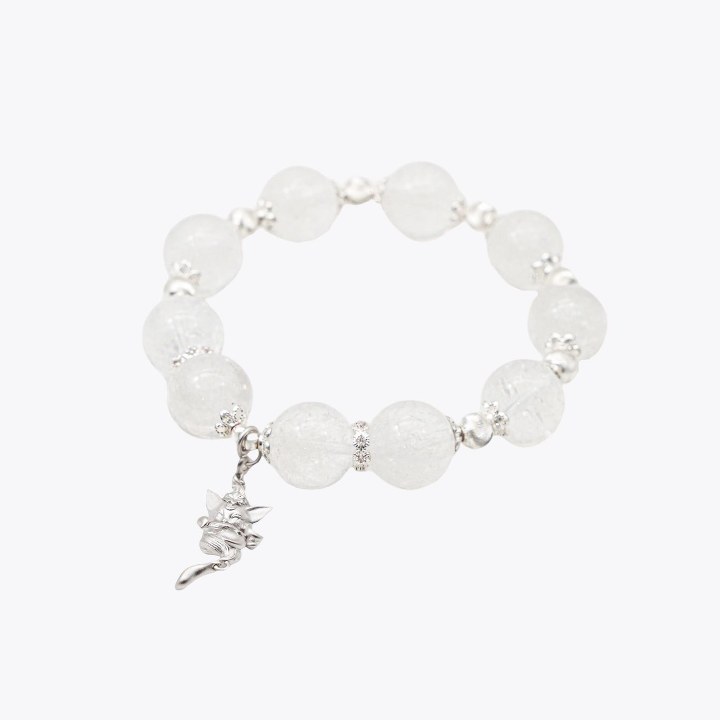 Nine-Tailed Frost Bone & Jade Skin Crystal Bracelet