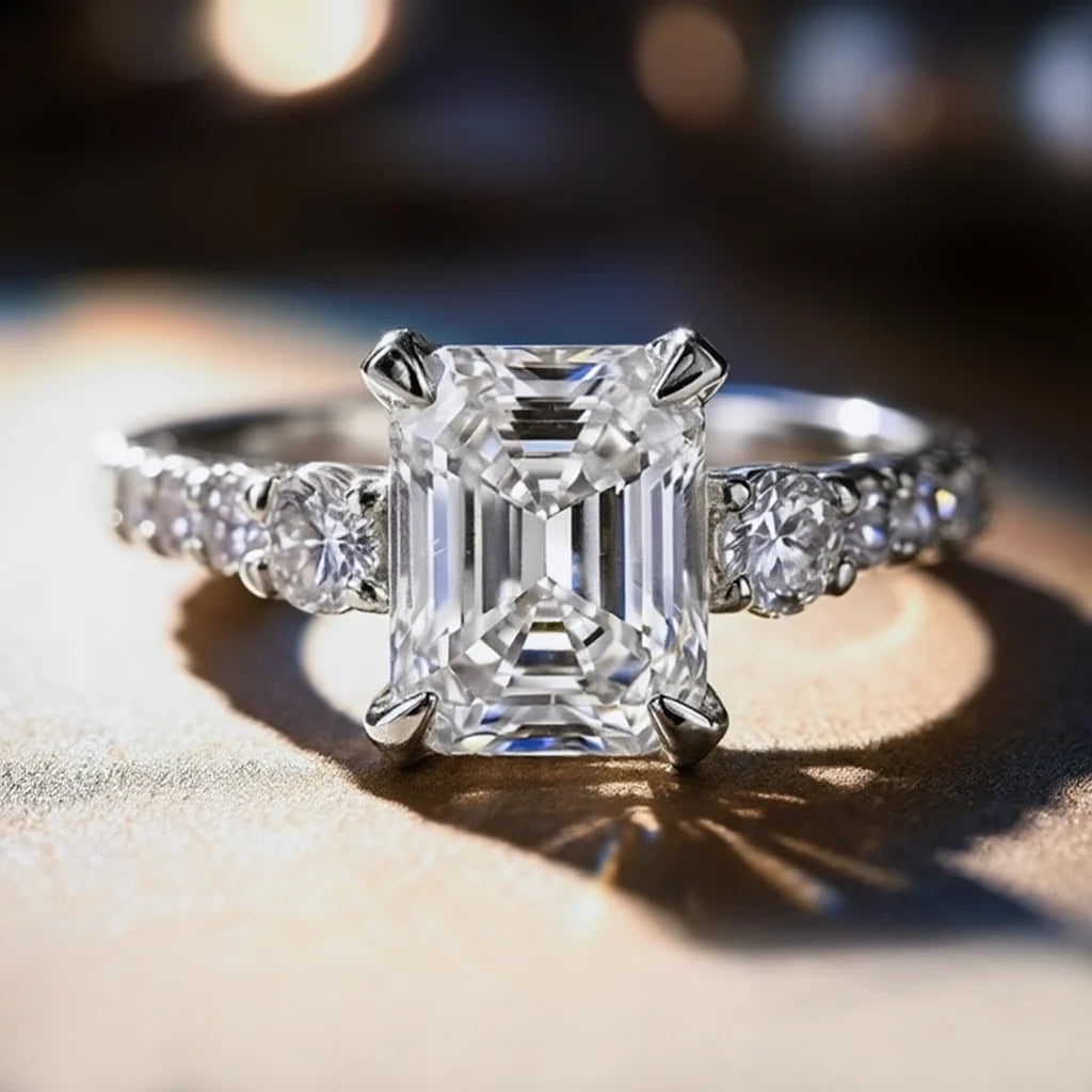 Thalia’s Epoch | 2CT Emerald Cut Diamond Solitaire Engagement Ring