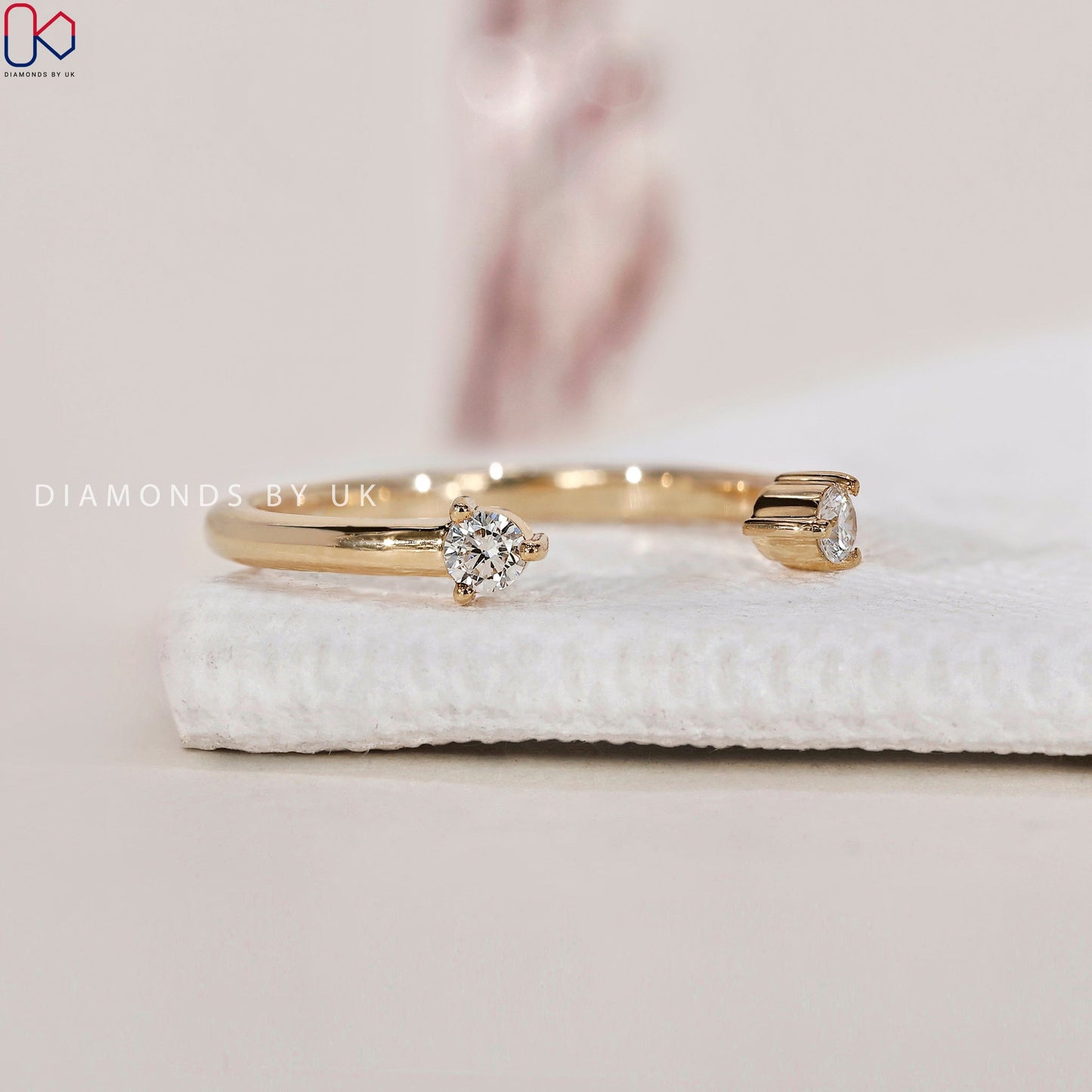 Open Wedding Band - Round Diamonds