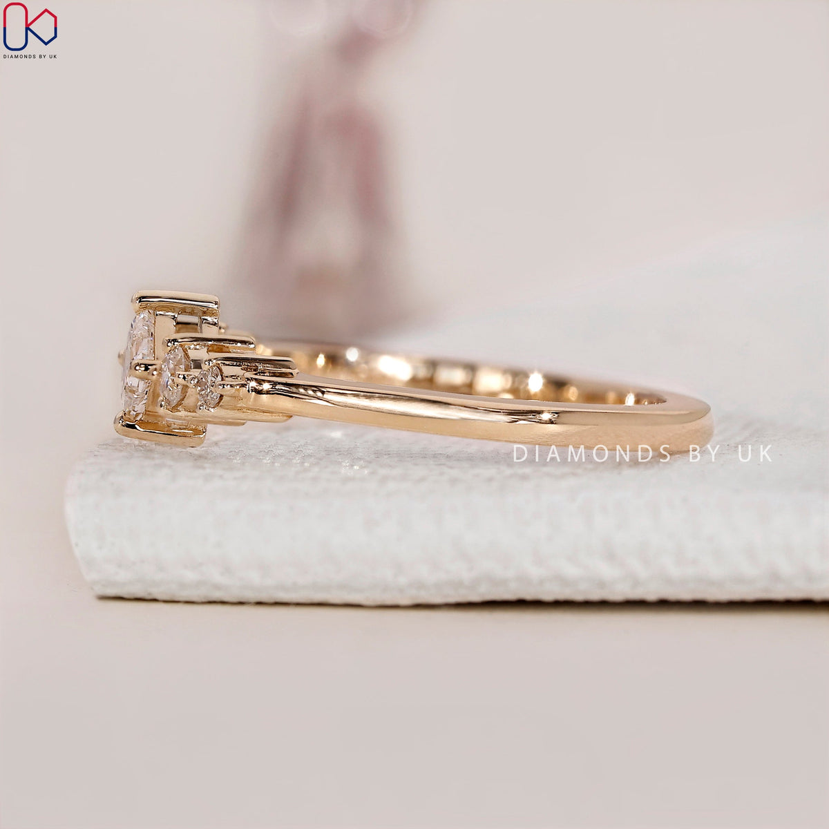 5 Stone Diamond Ring In Yellow Gold