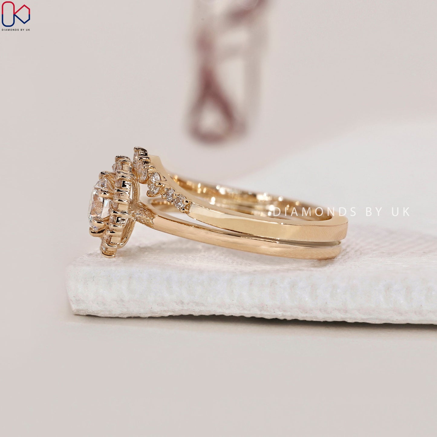 Round Engagement Ring And Wedding Band