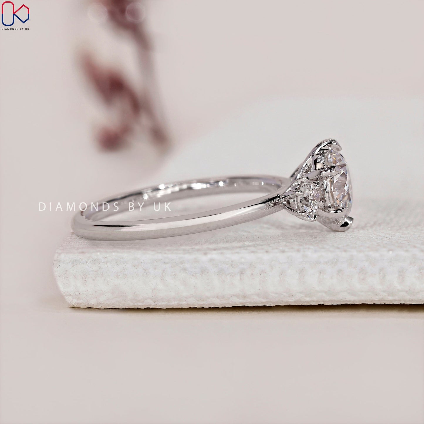 Three Stone Diamond Ring - Round Cut Diamond