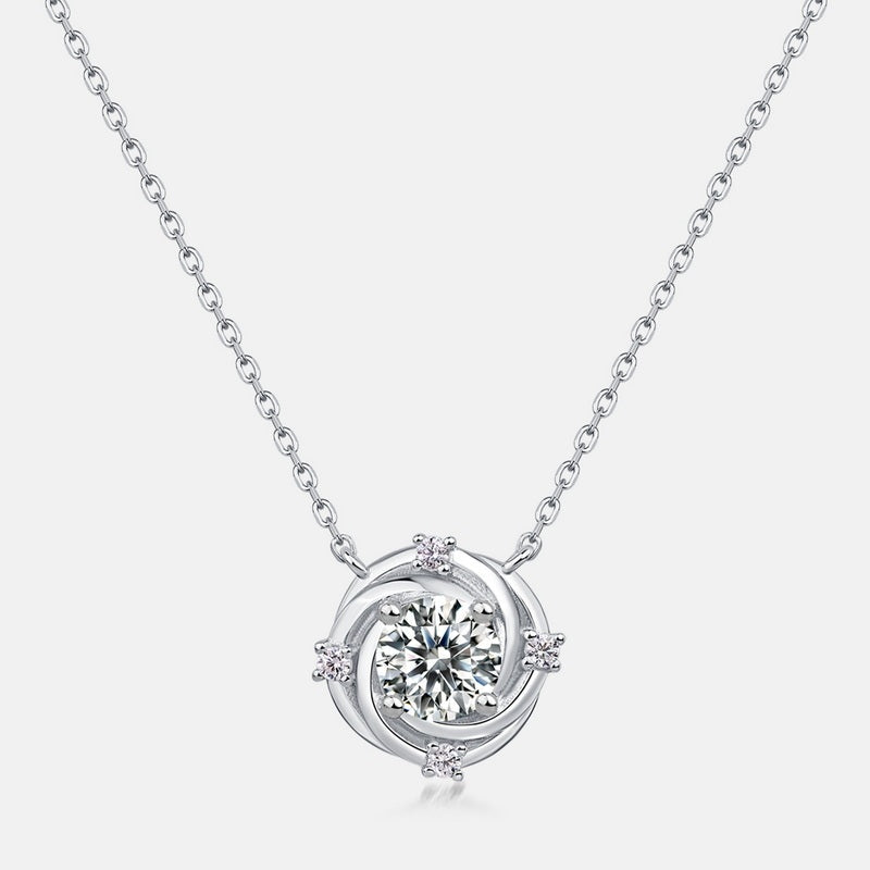 Eternal Swirl Halo Pendant Necklace