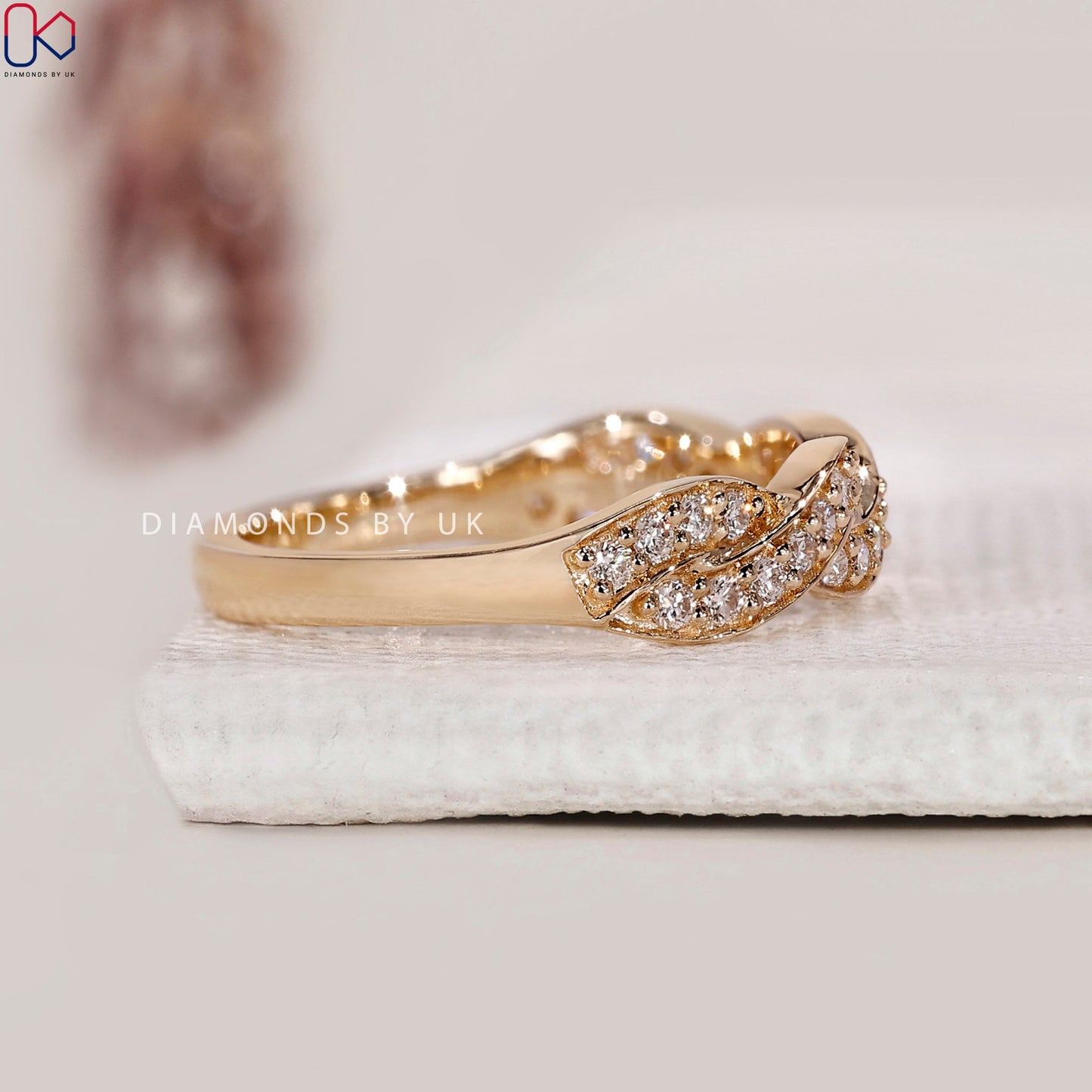 Round Diamond Half Eternity Band In Yellow Gold