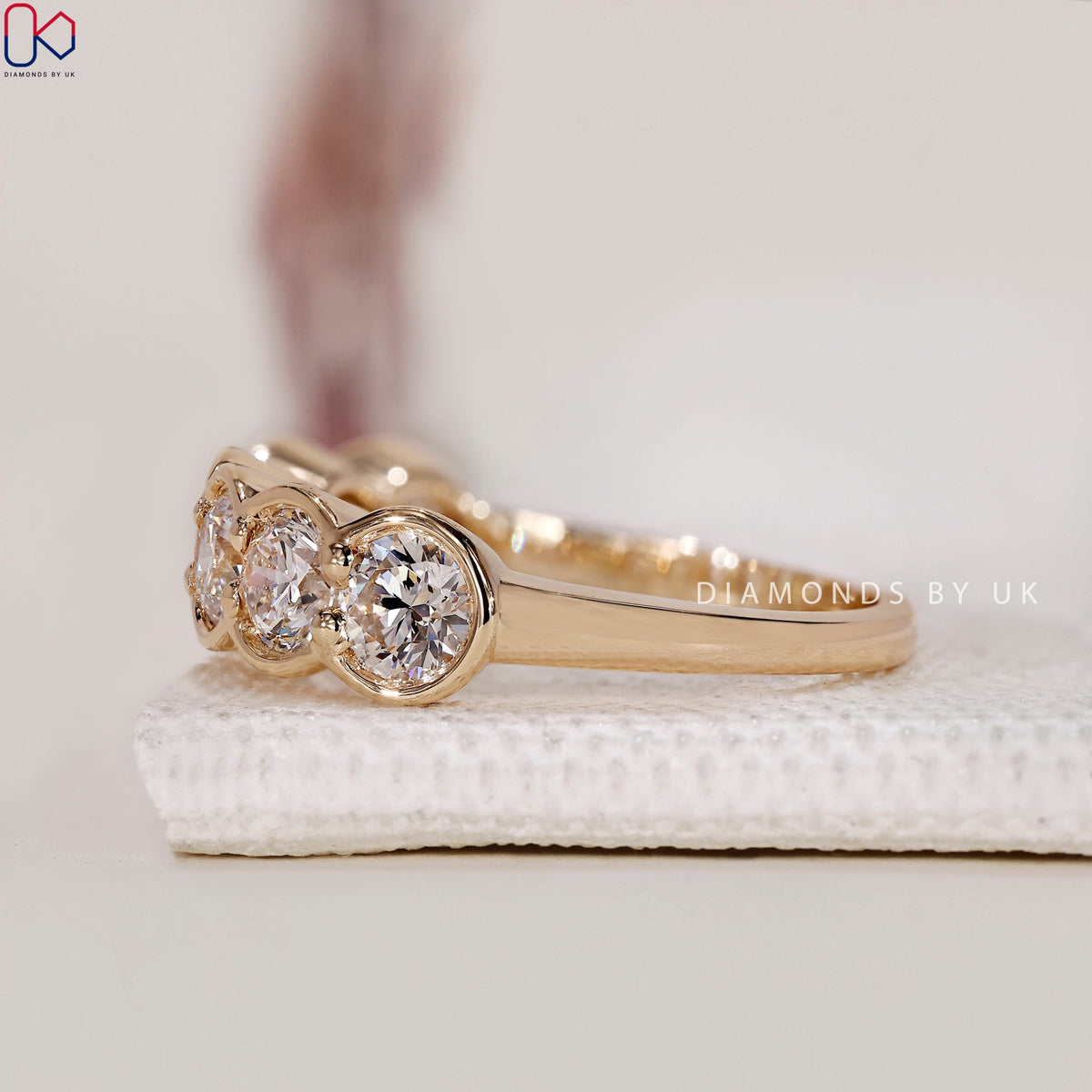 Bezel Set Wedding Band – Classic Round Diamond