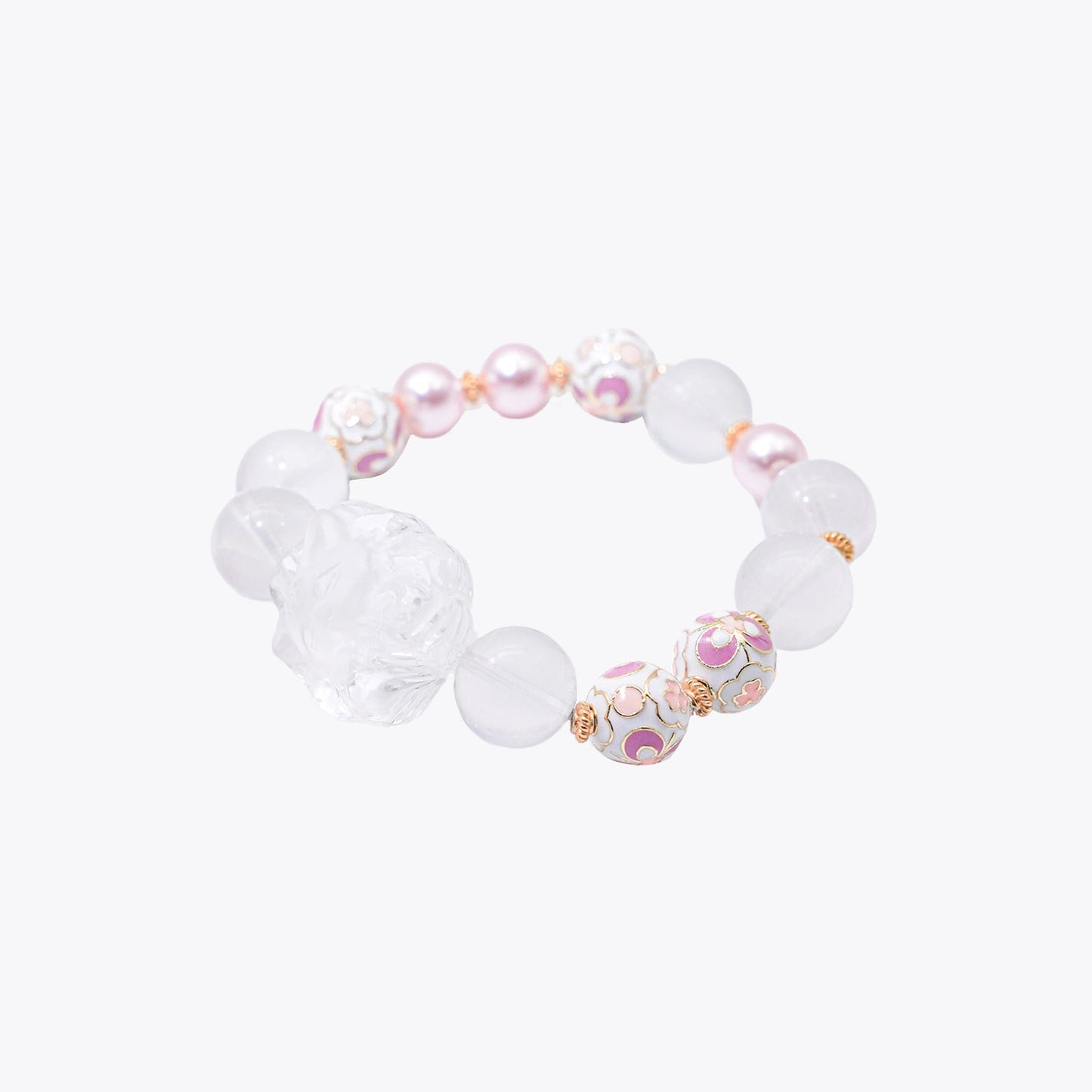 Peach Blossom Enchantress - Soulbound Crystal Charm Bracelet