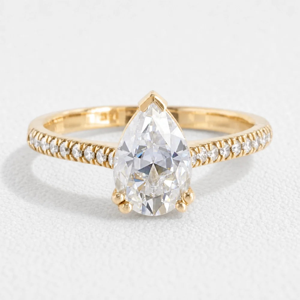 Grace’s Solitaire | 1.7CT Pear Cut Lab Diamond Engagement Ring