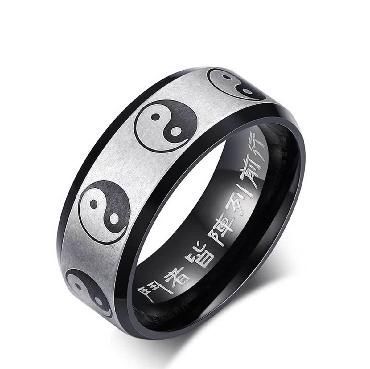 Custom Yin Yang Ring With Chinese Engravings