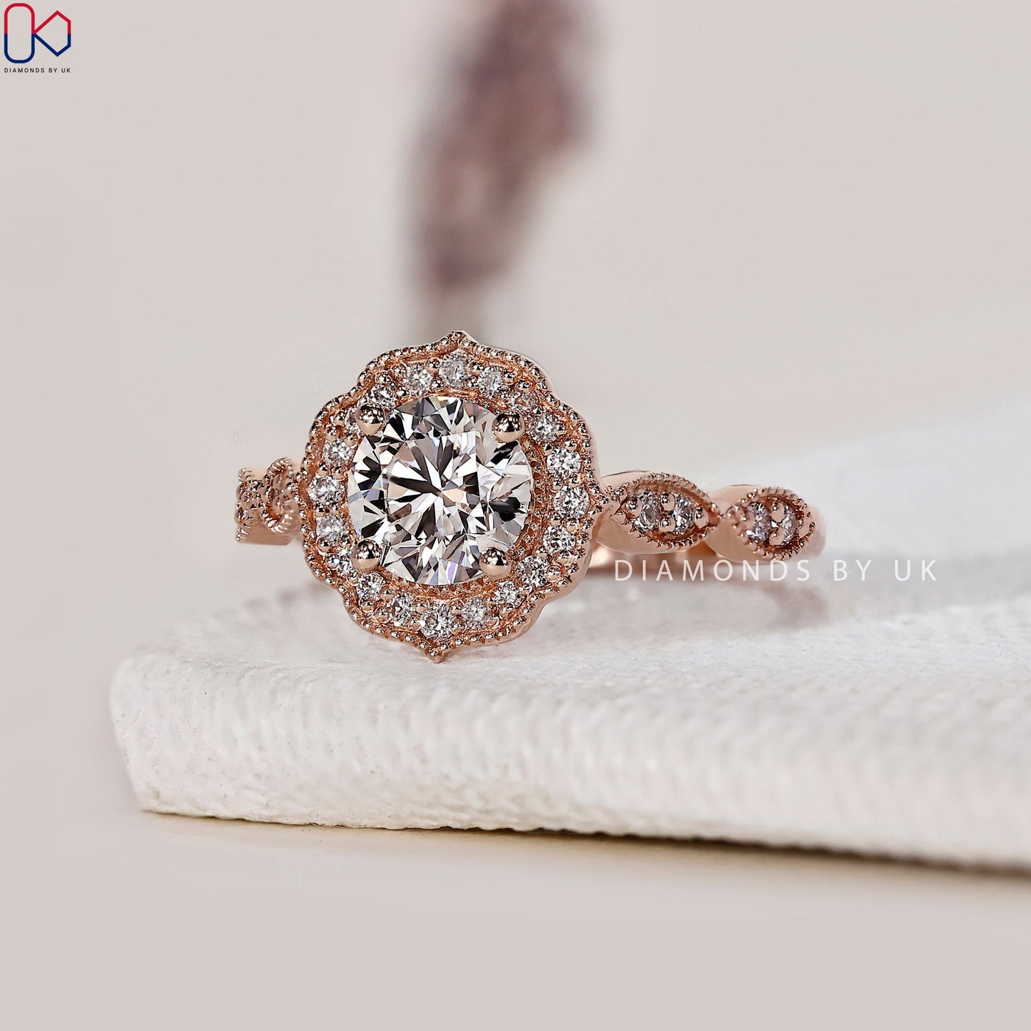 Rose Gold Engagement Ring With Round Diamond